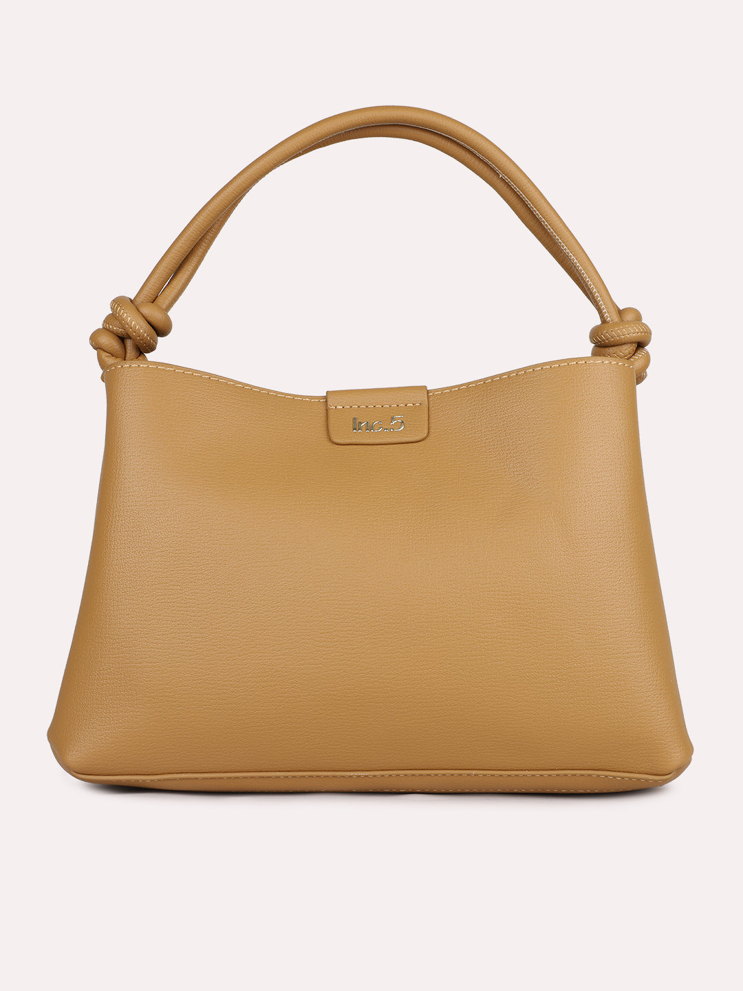 Womens Camel Brown Solid Handbag