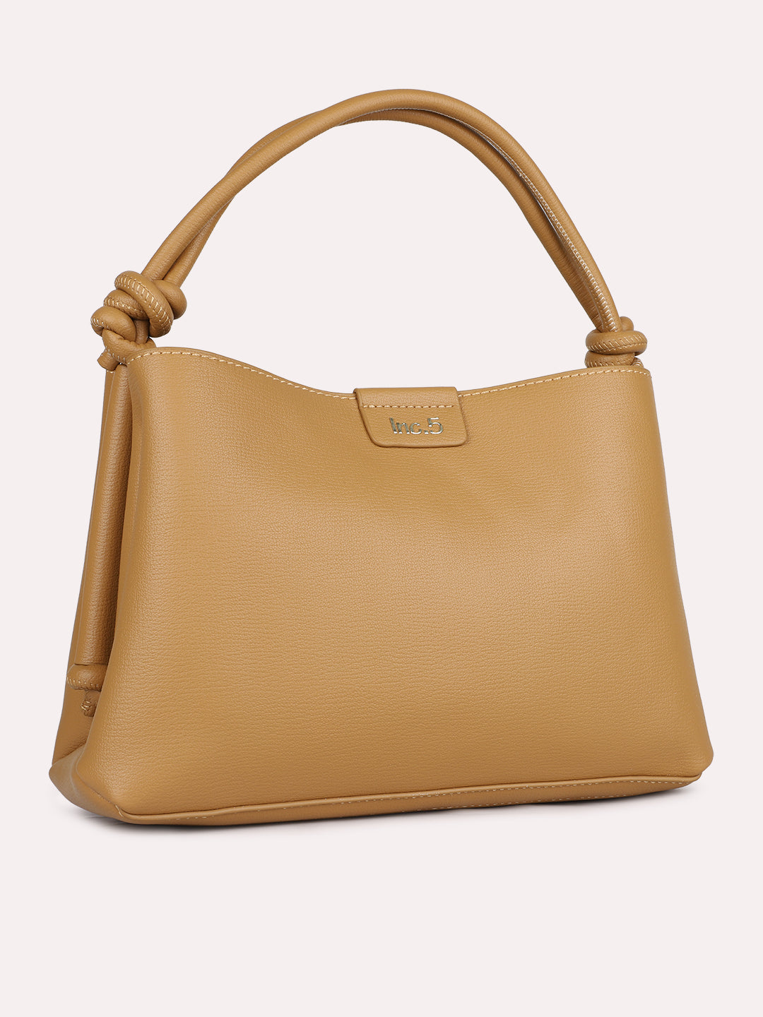 Womens Camel Brown Solid Handbag