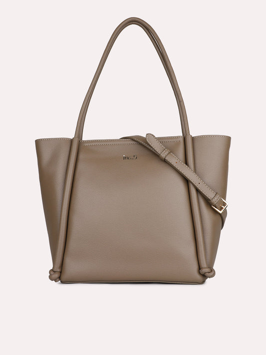 Womens Khaki Solid Shoulder Bag