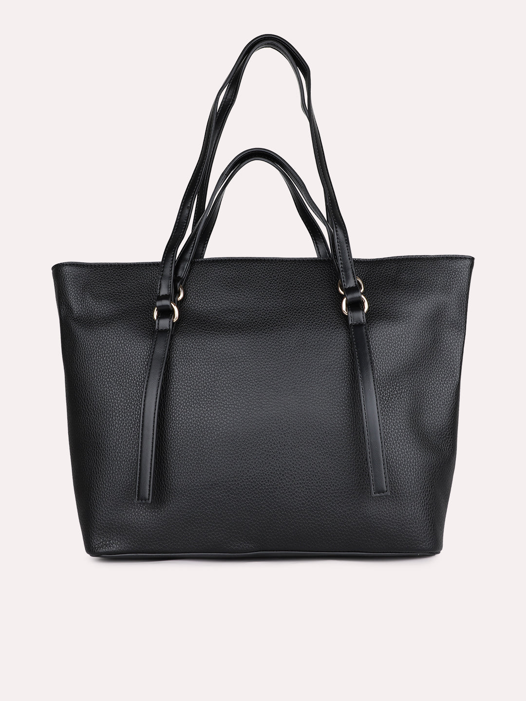 Womens Black Solid Shoulder Bag