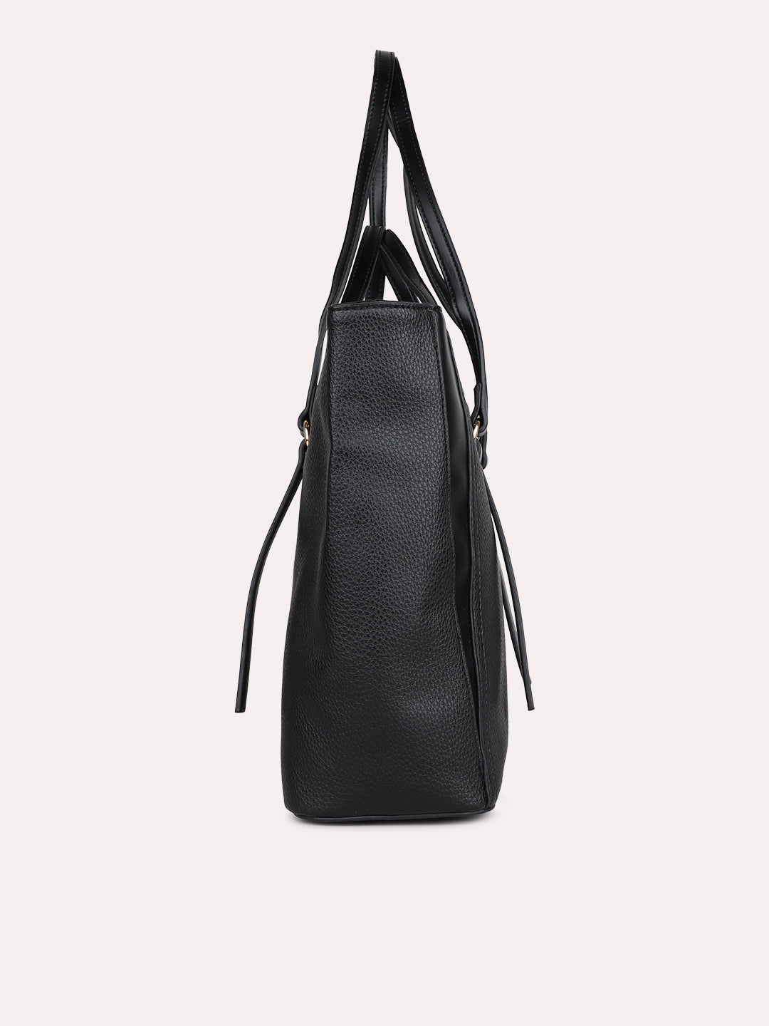 Womens Black Solid Shoulder Bag