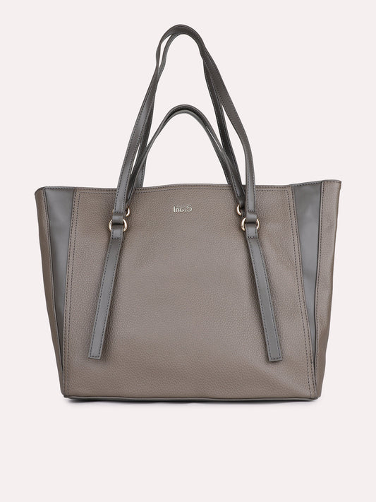 Womens Grey Solid Shoulder Bag