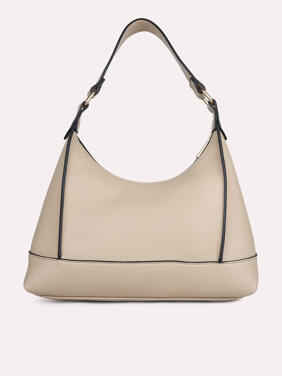 Womens Beige Solid Shoulder Bag