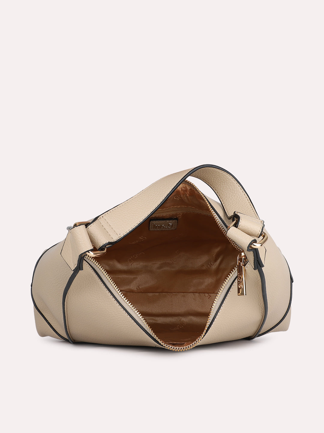 Womens Beige Solid Shoulder Bag