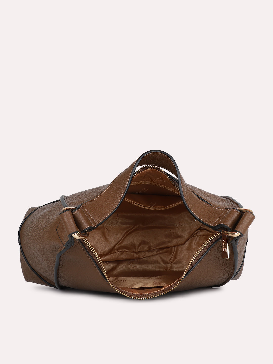 Womens Brown Solid Shoulder Bag