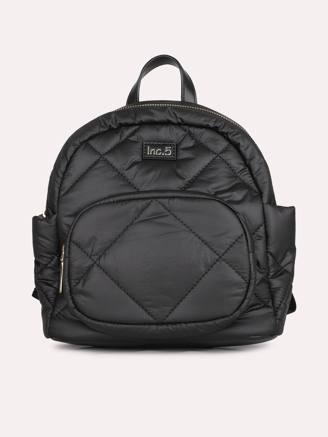 Womens Black Textured Backpack