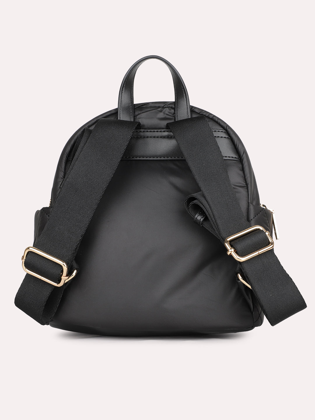 Womens Black Textured Backpack