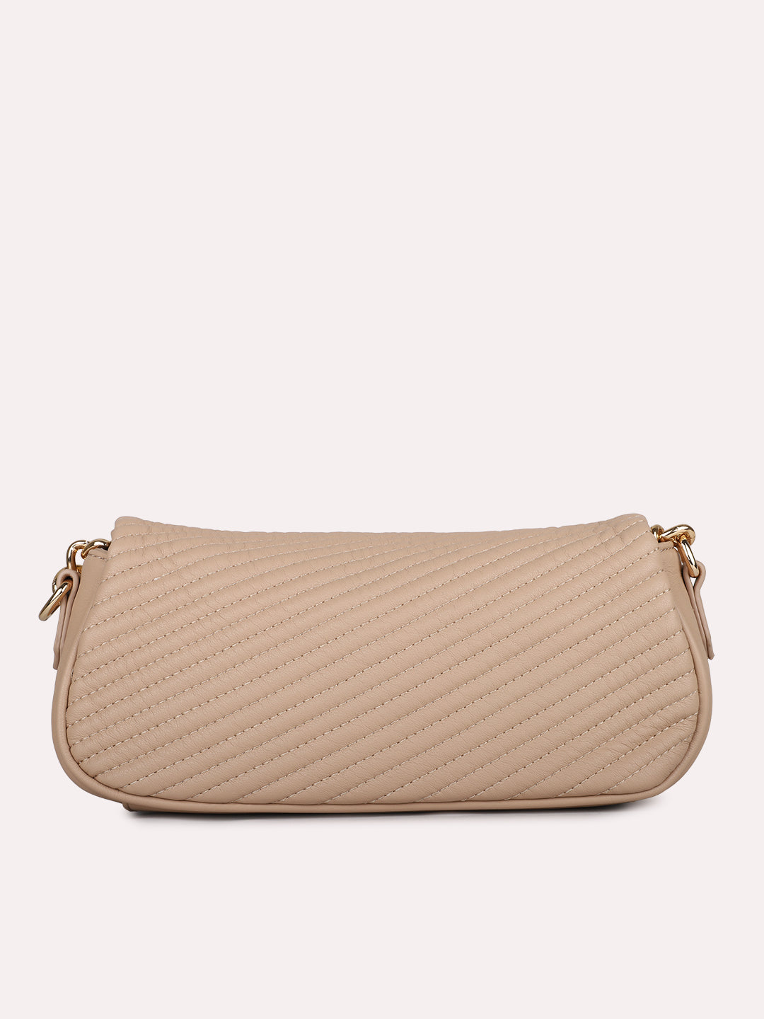 Womens Beige Textured Sling Bag