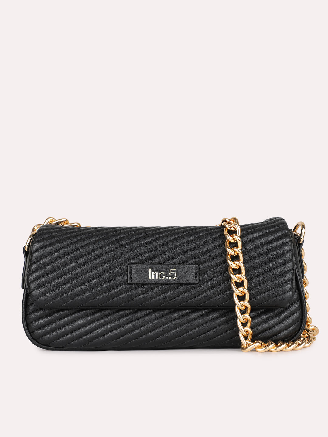 Womens Black Textured Sling Bag