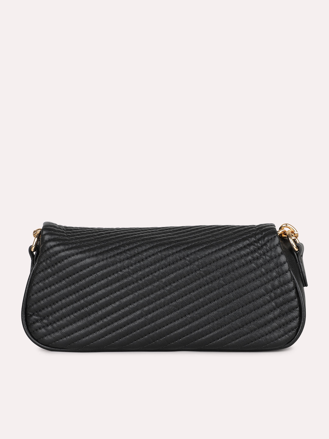 Womens Black Textured Sling Bag