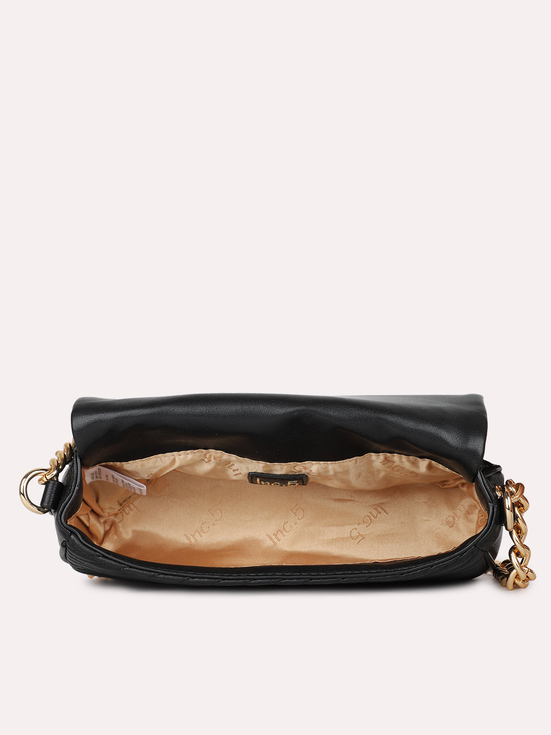 Womens Black Textured Sling Bag