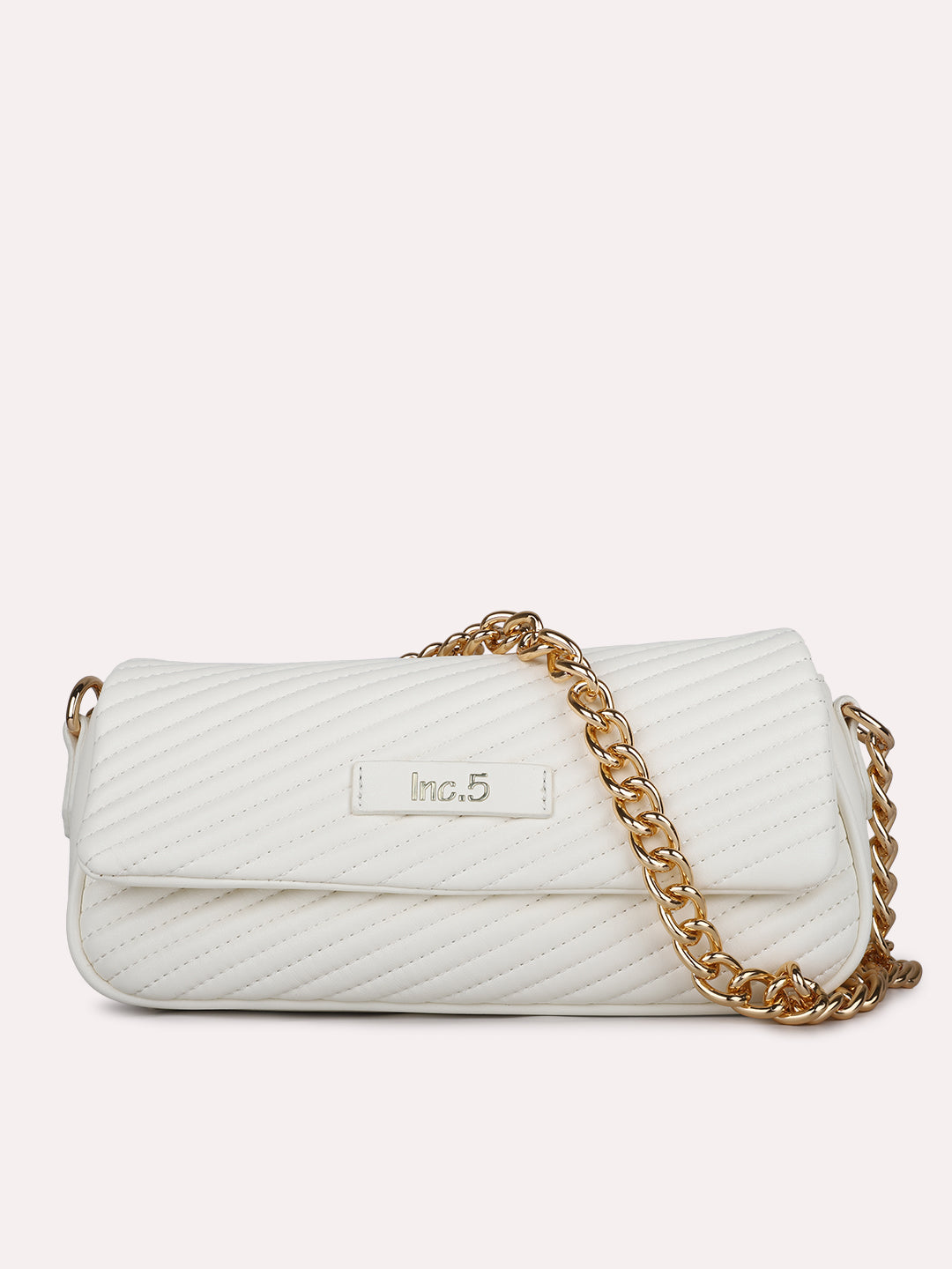 Womens Cream Textured Sling Bag