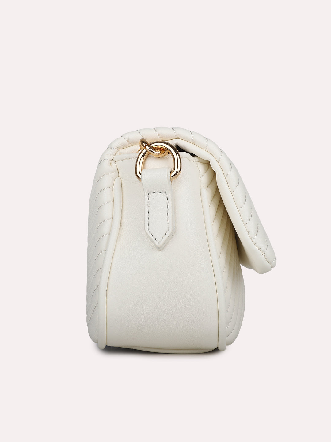 Womens Cream Textured Sling Bag