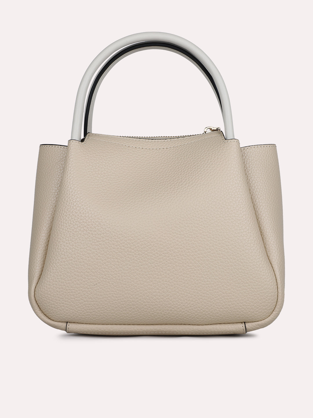 Womens Beige Textured Handbag