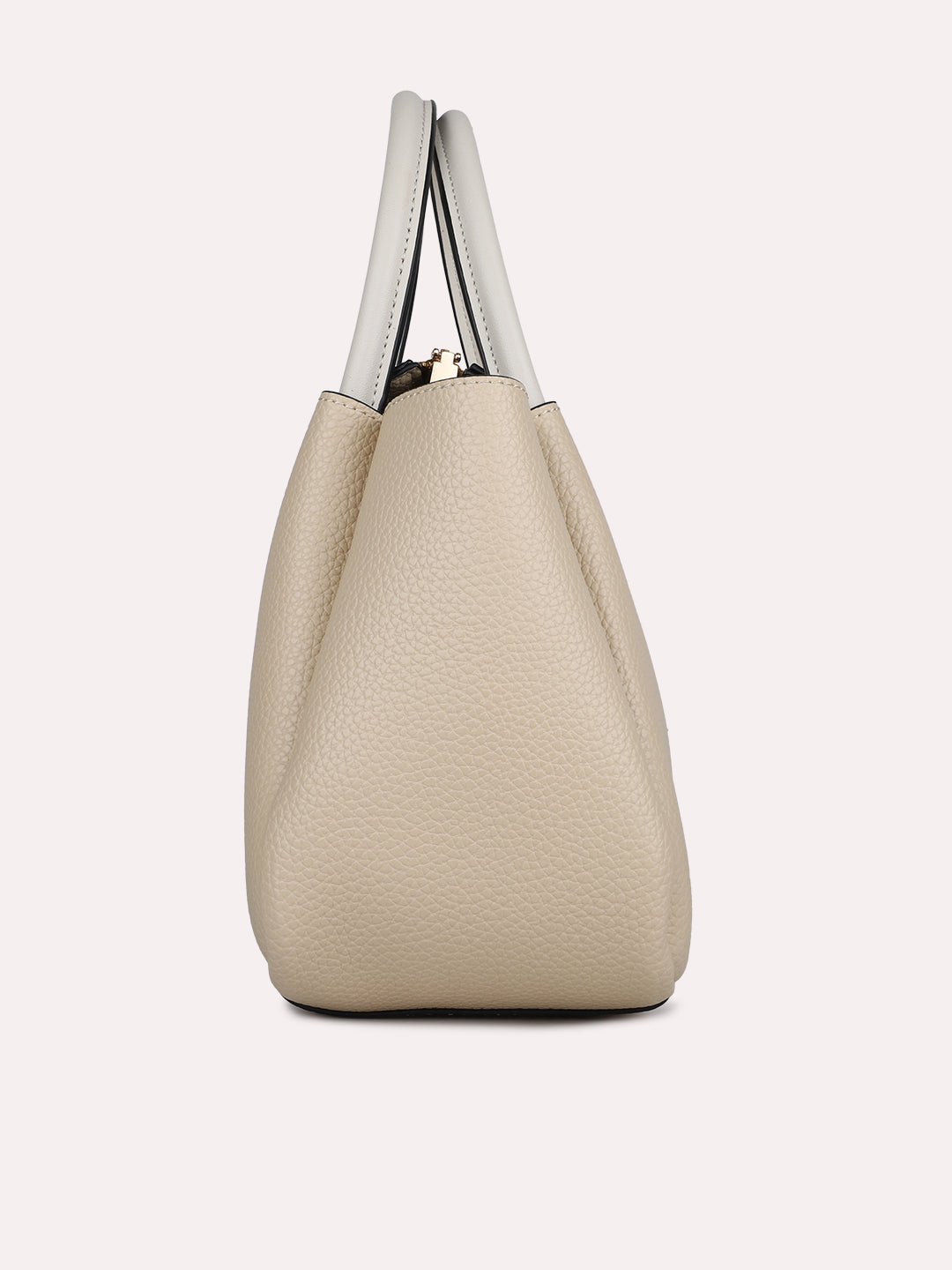 Womens Beige Textured Handbag