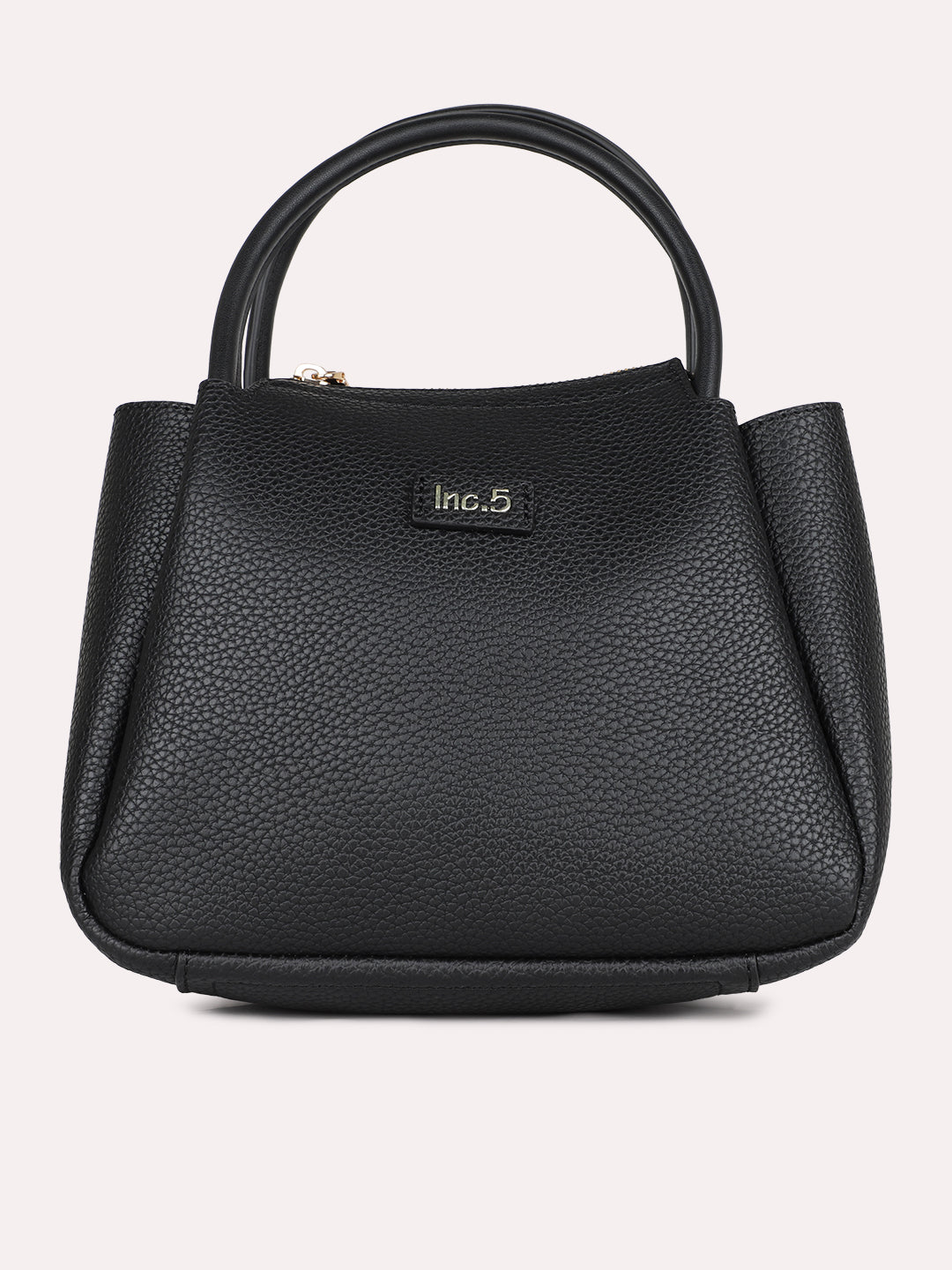 Womens Black Textured Handbag