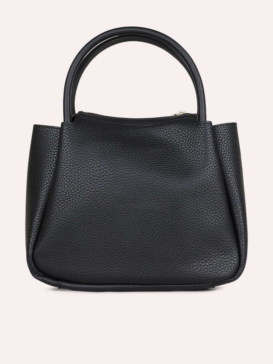 Womens Black Textured Handbag