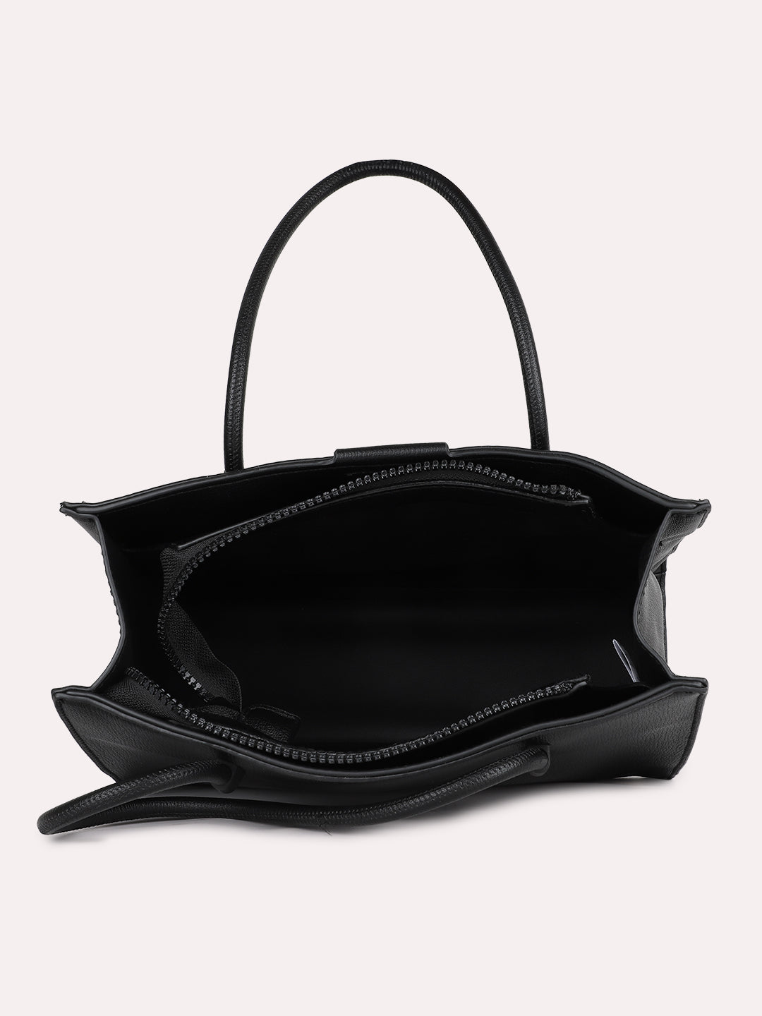 Womens Black Solid Handbag