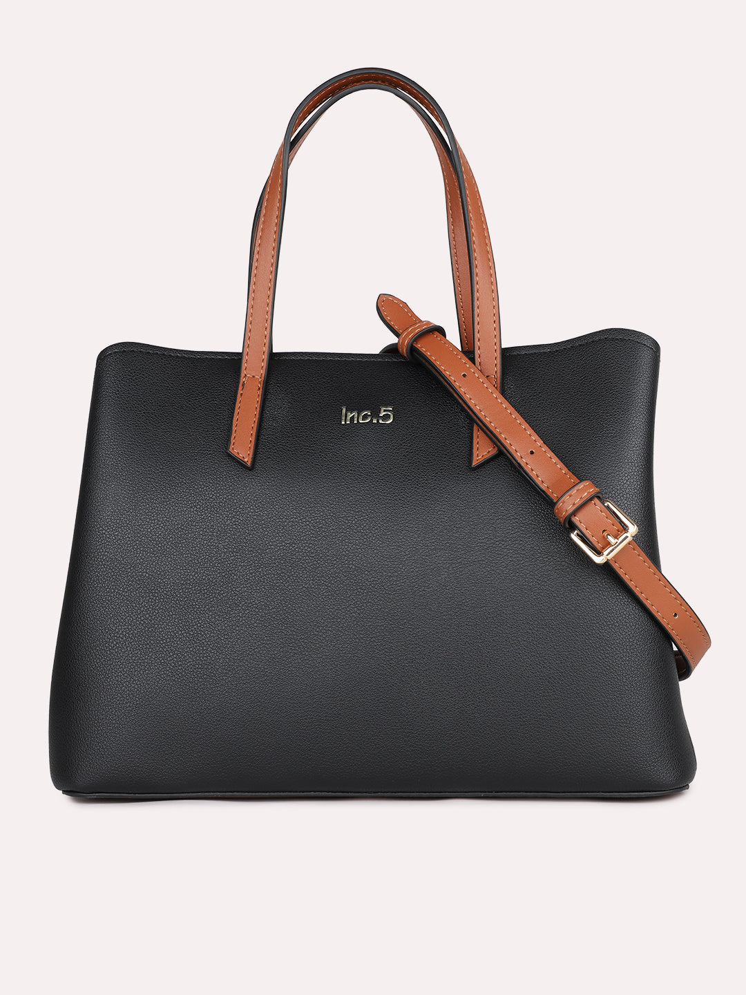 Womens Black Solid Handbag