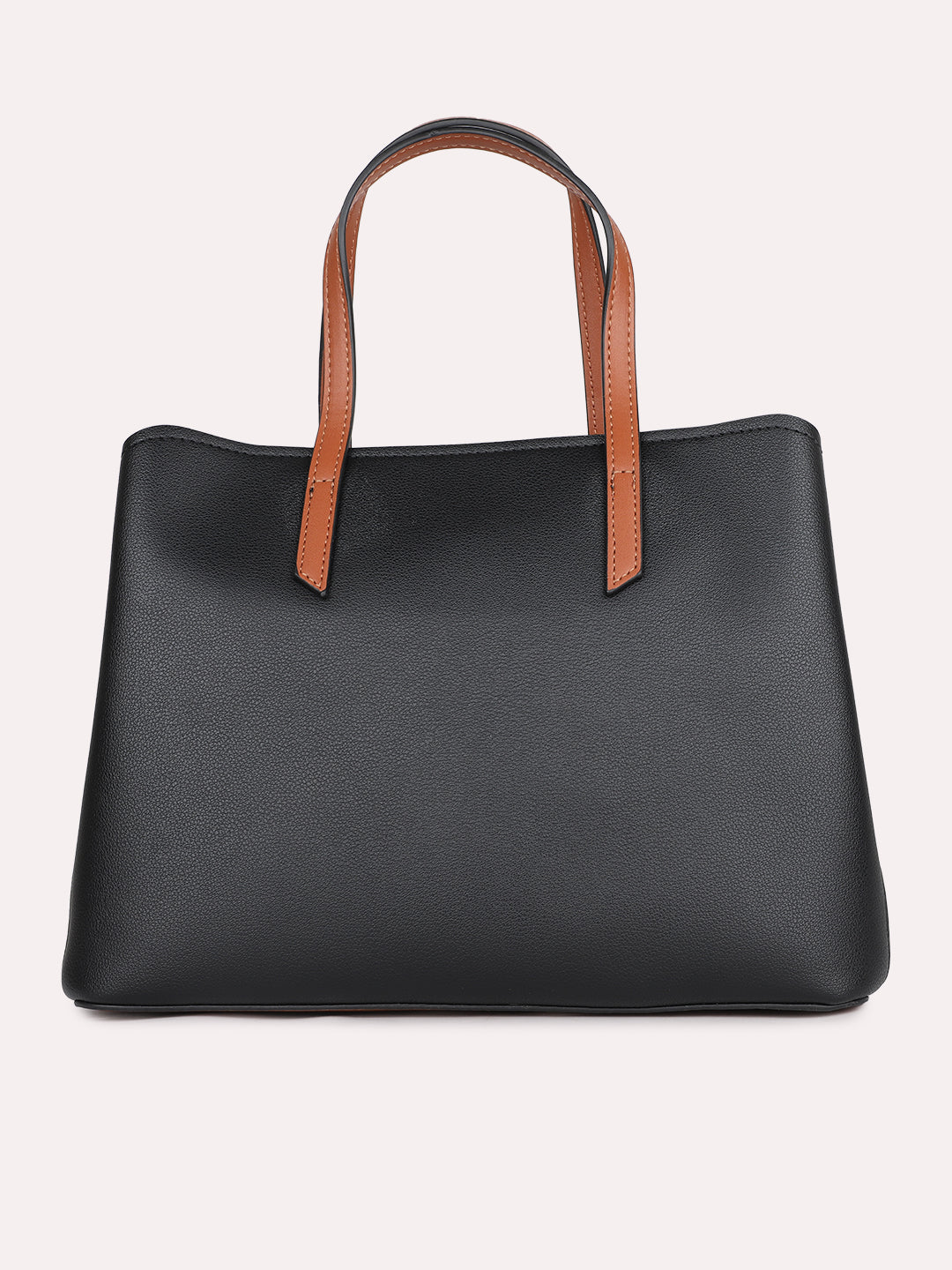 Womens Black Solid Handbag