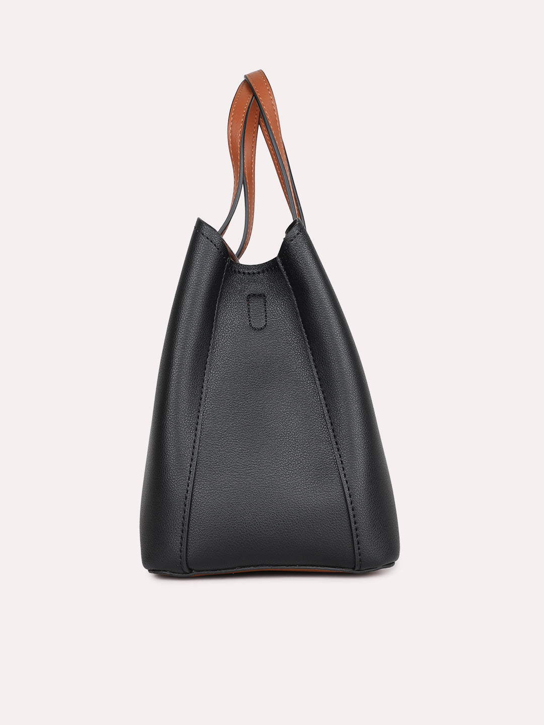 Womens Black Solid Handbag