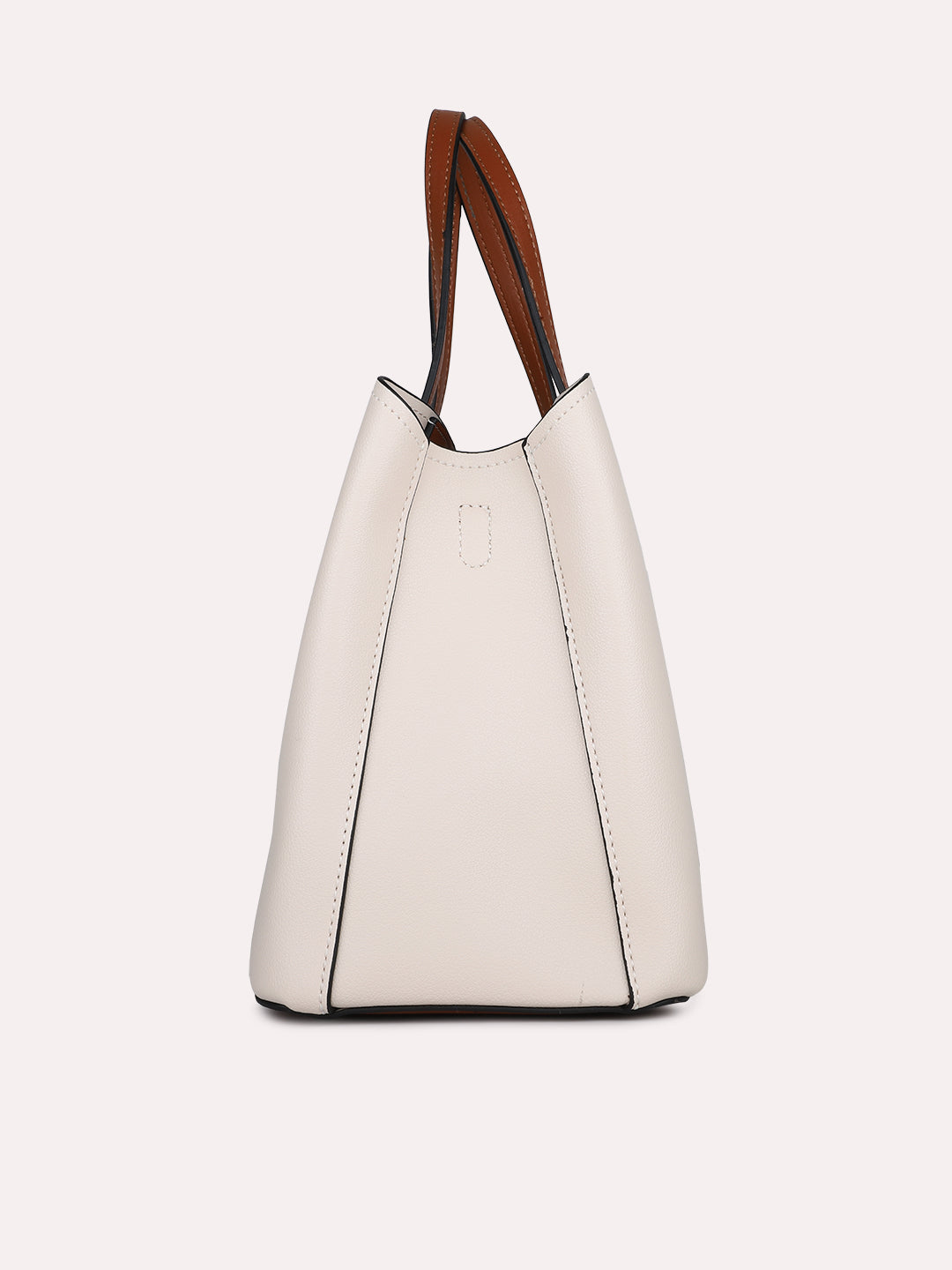 Womens Cream Solid Handbag