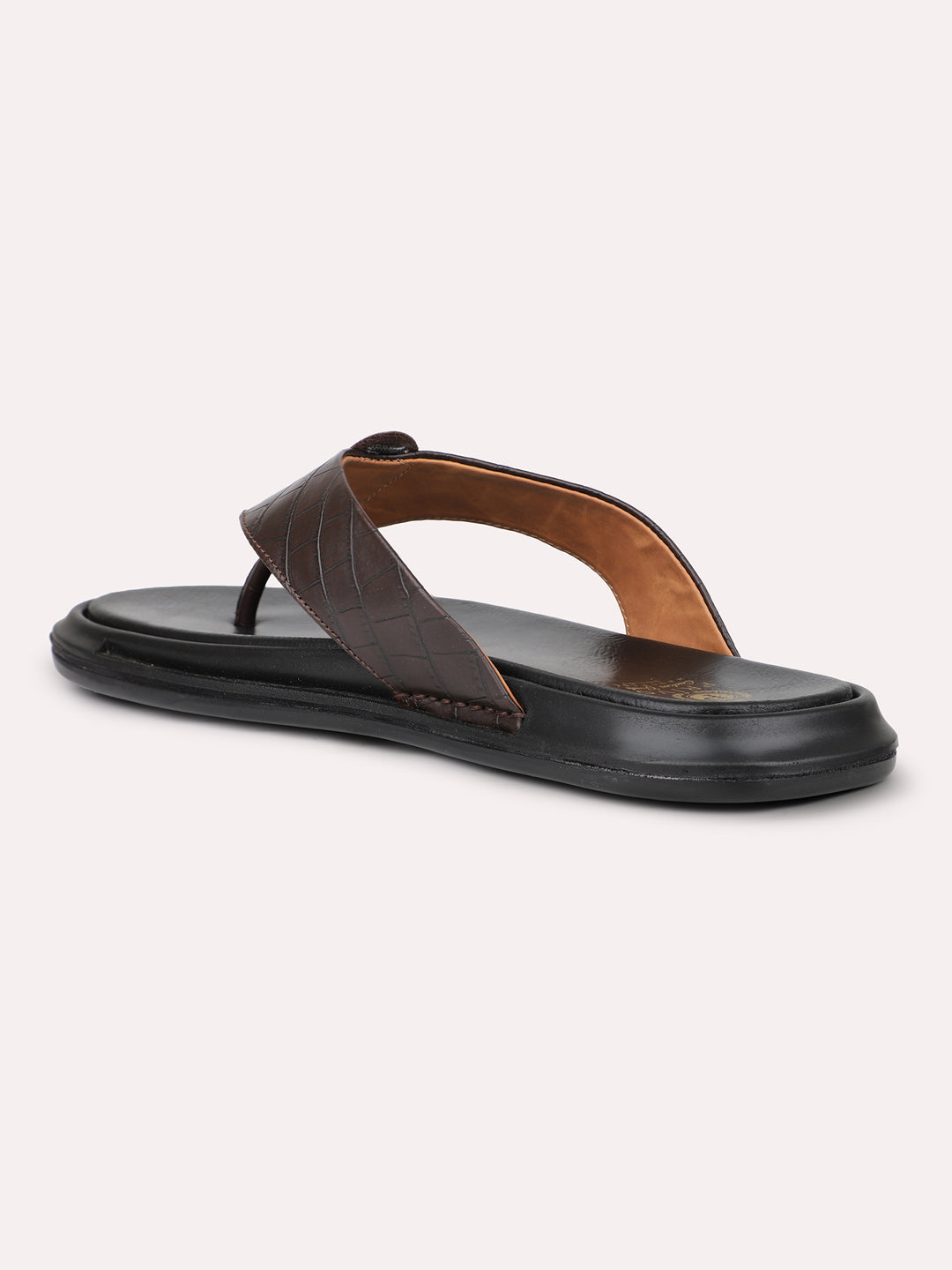 Men Brown Textured Casual Comfort Sandals