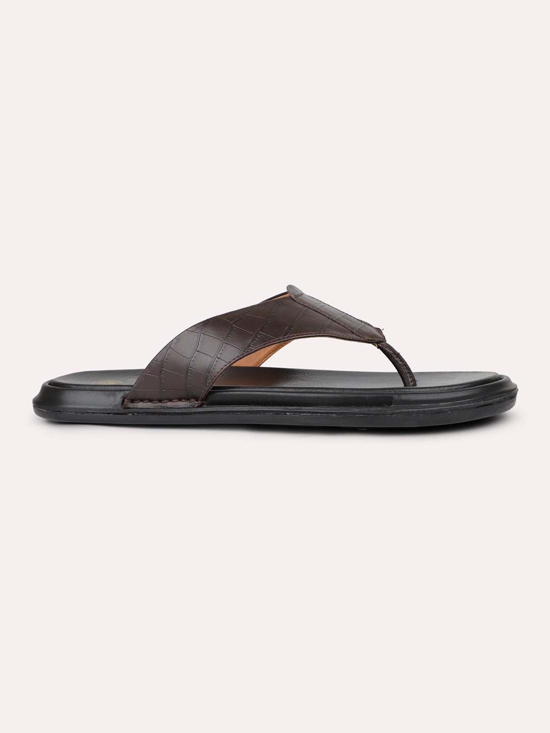 Men Brown Textured Casual Comfort Sandals