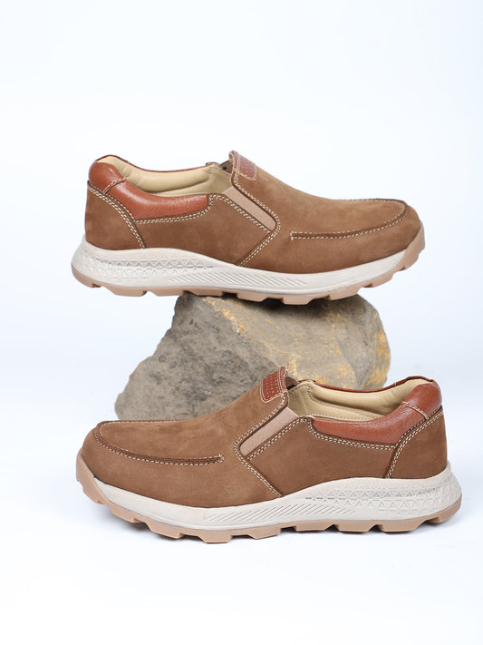 Men Chikoo Comfort Casual Slip-Ons Shoes