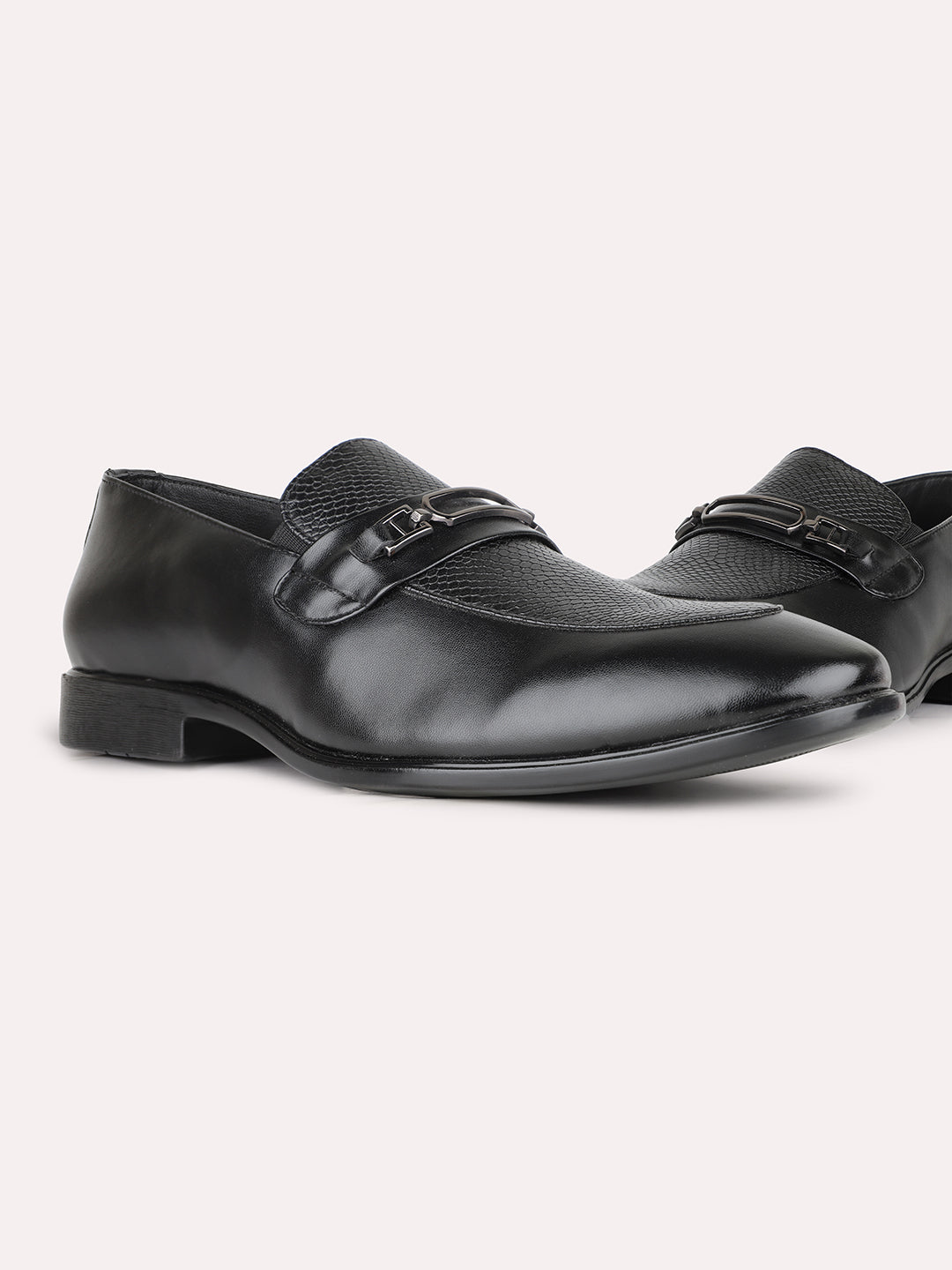 Mens Black Casual Pointed Moccasin Shoe