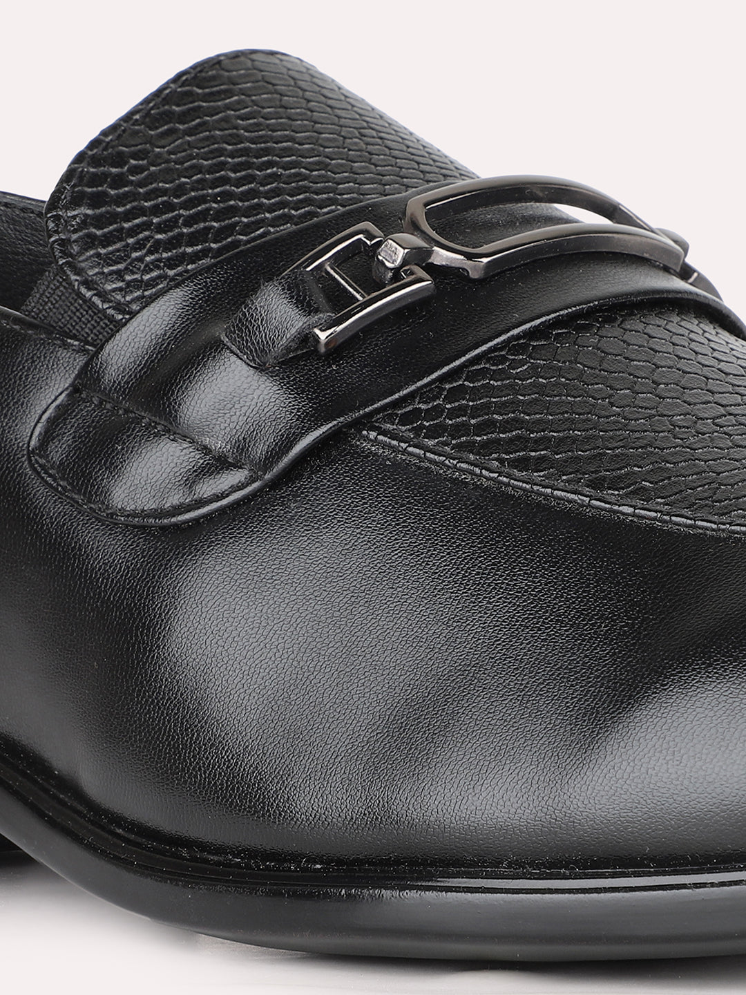 Mens Black Casual Pointed Moccasin Shoe