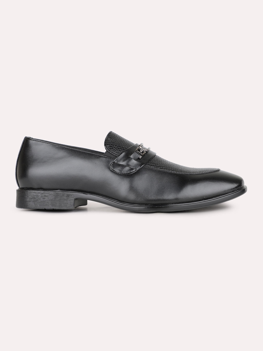 Mens Black Casual Pointed Moccasin Shoe