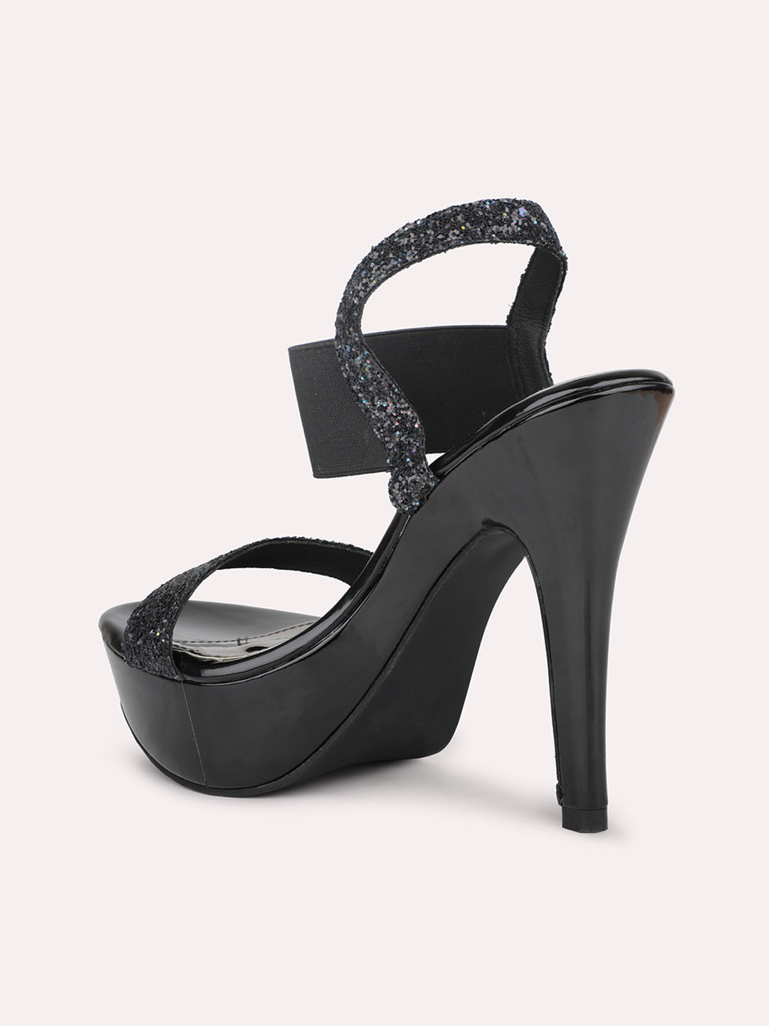 Women Black Embellished Party Stiletto Heels