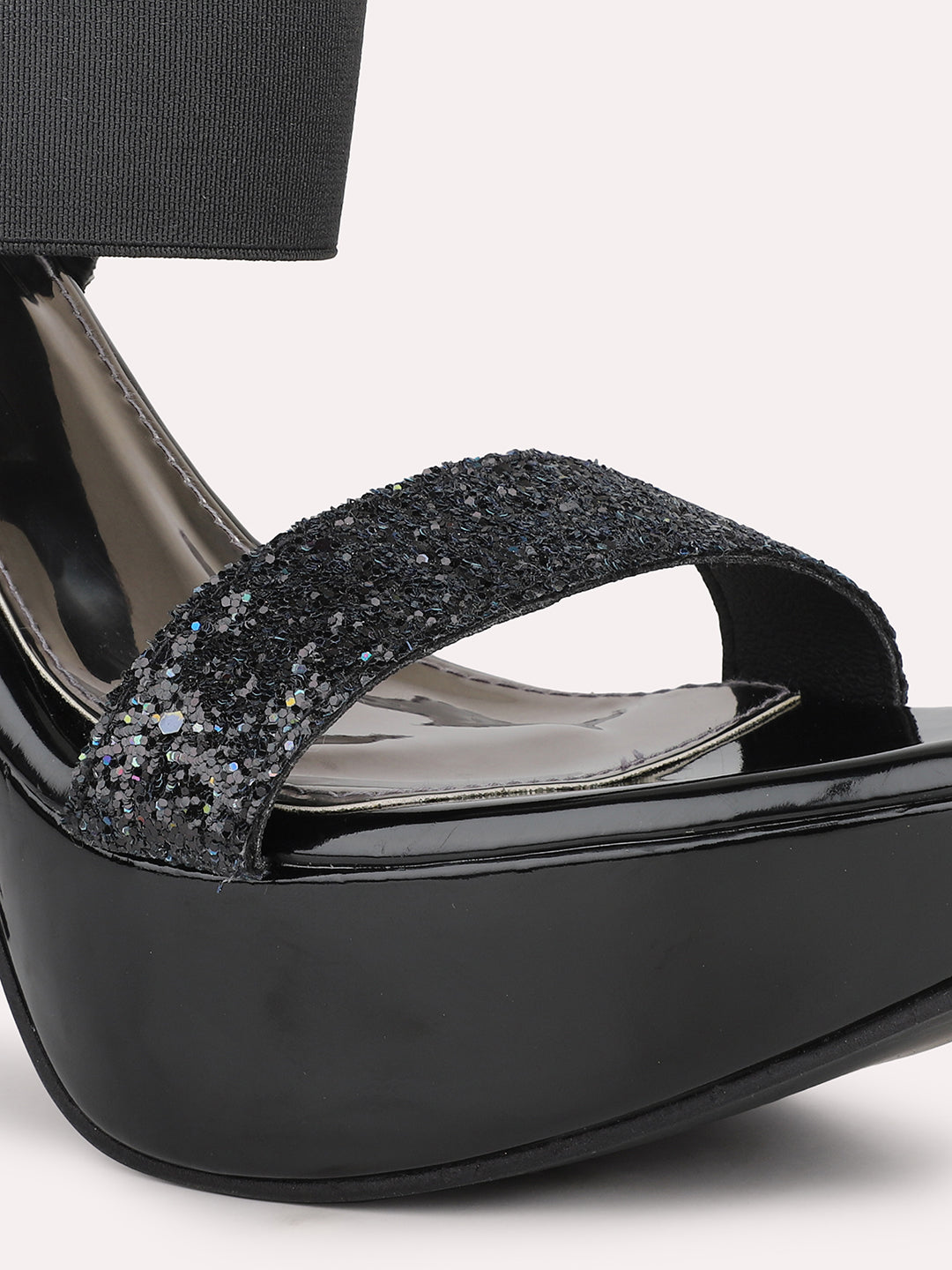 Women Black Embellished Party Stiletto Heels