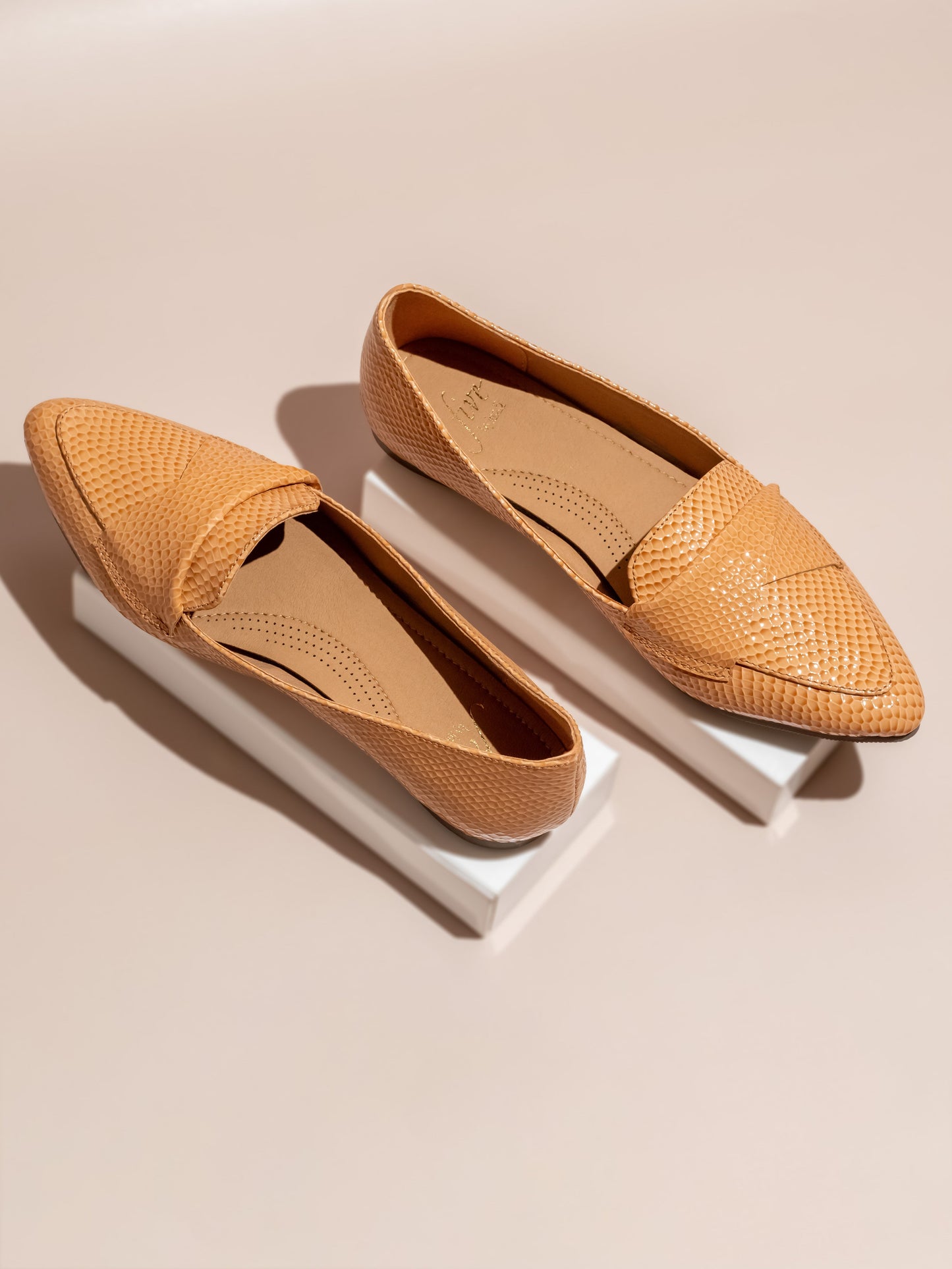 Women Beige Textured Ballerinas Flats