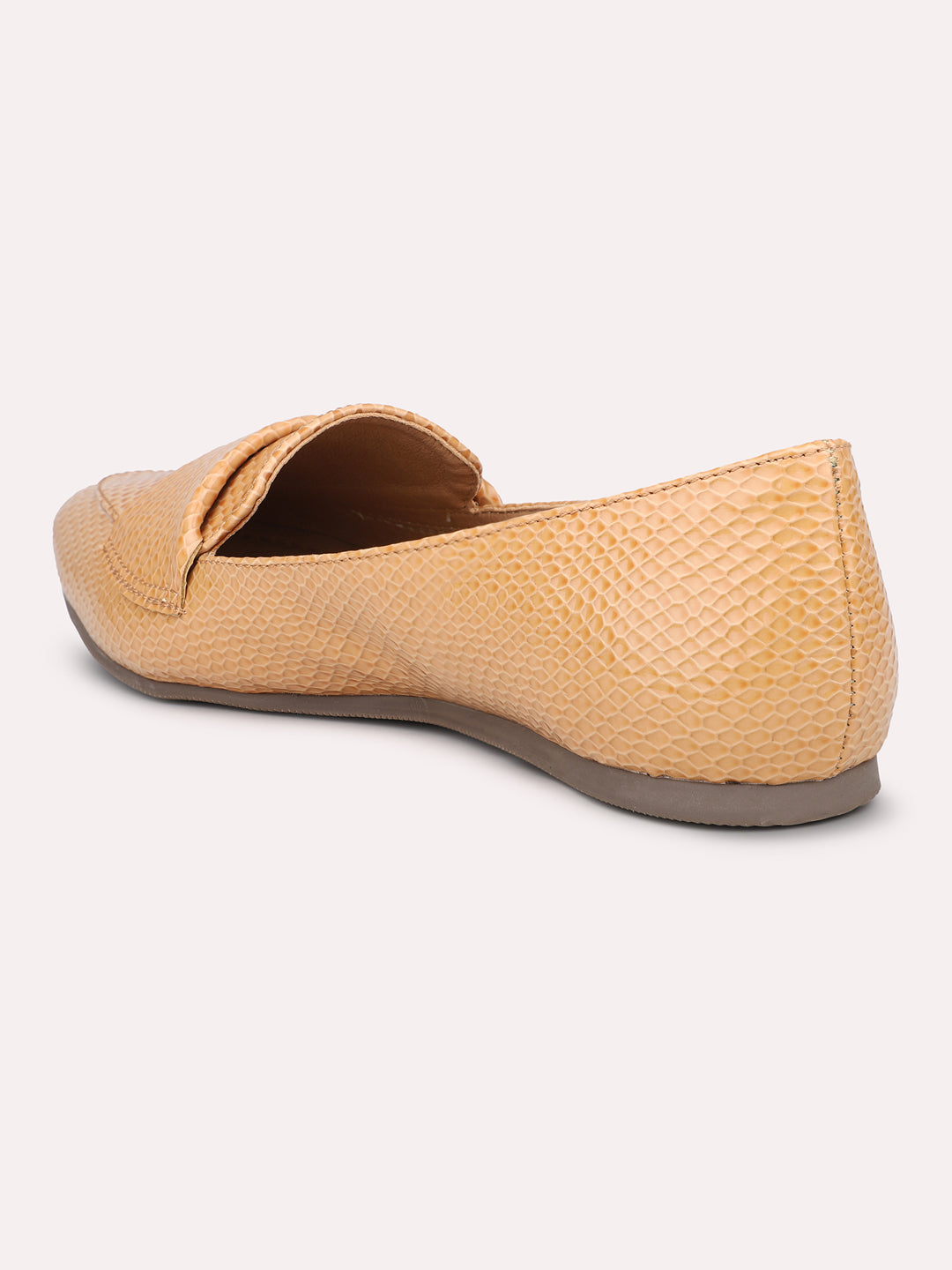 Women Beige Textured Ballerinas Flats