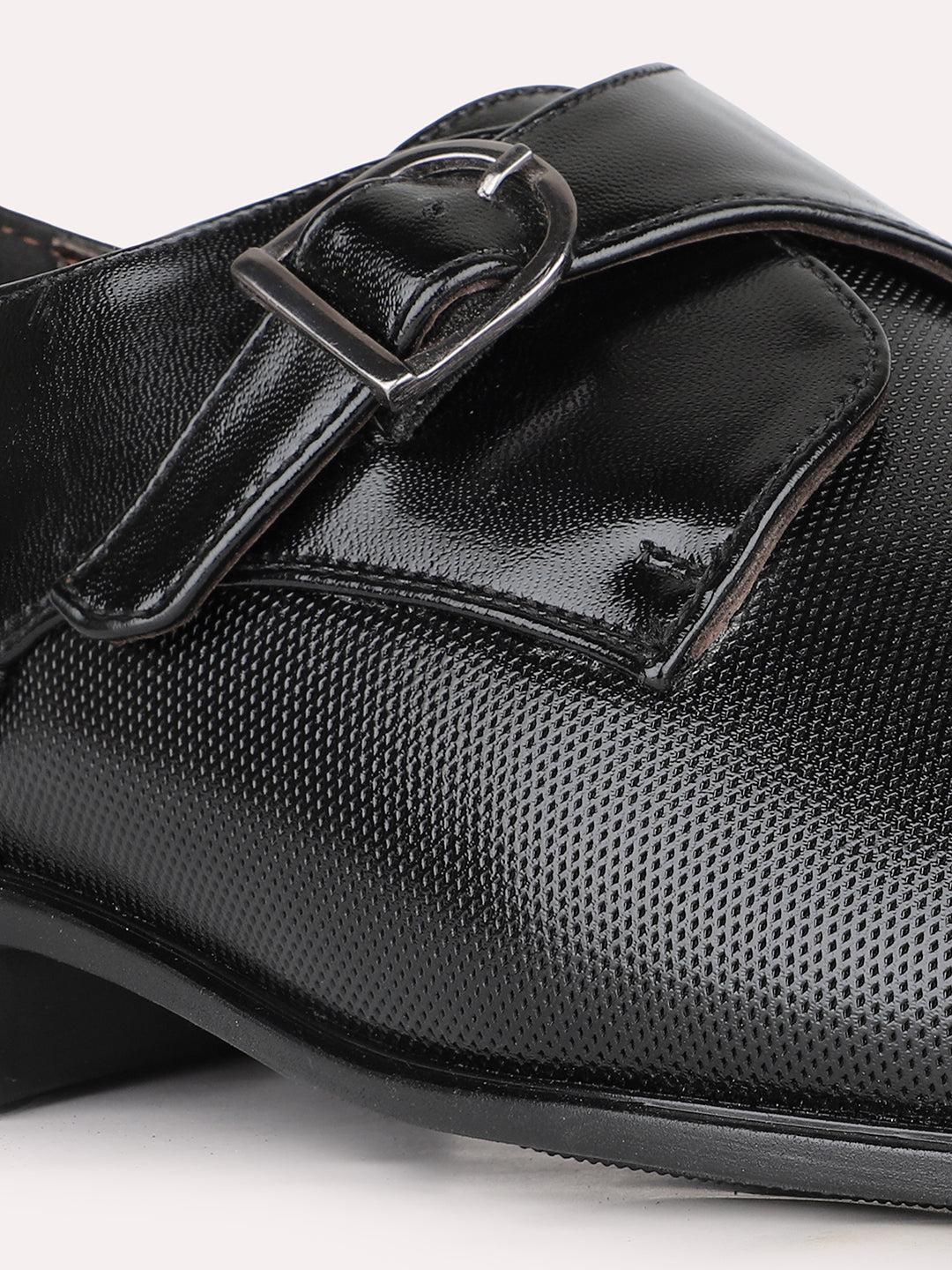 Mens Black Formal Solid Pointed Toe Moccasin Shoe