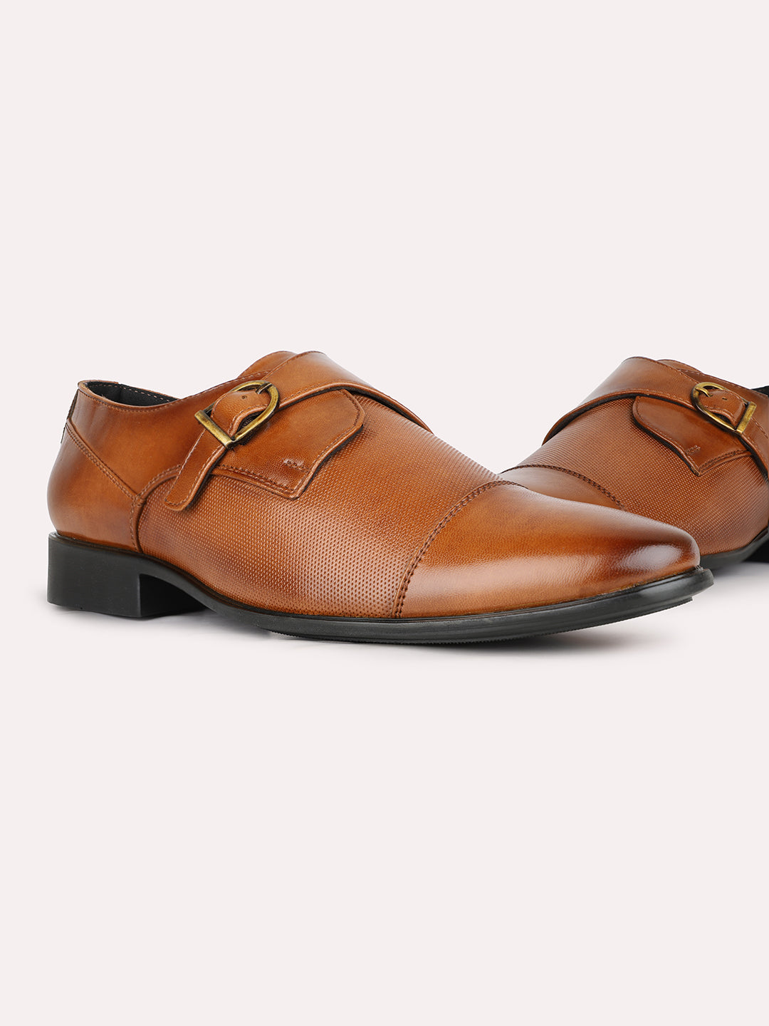 Mens Tan Casual Pointed Monk Shoe Shoe