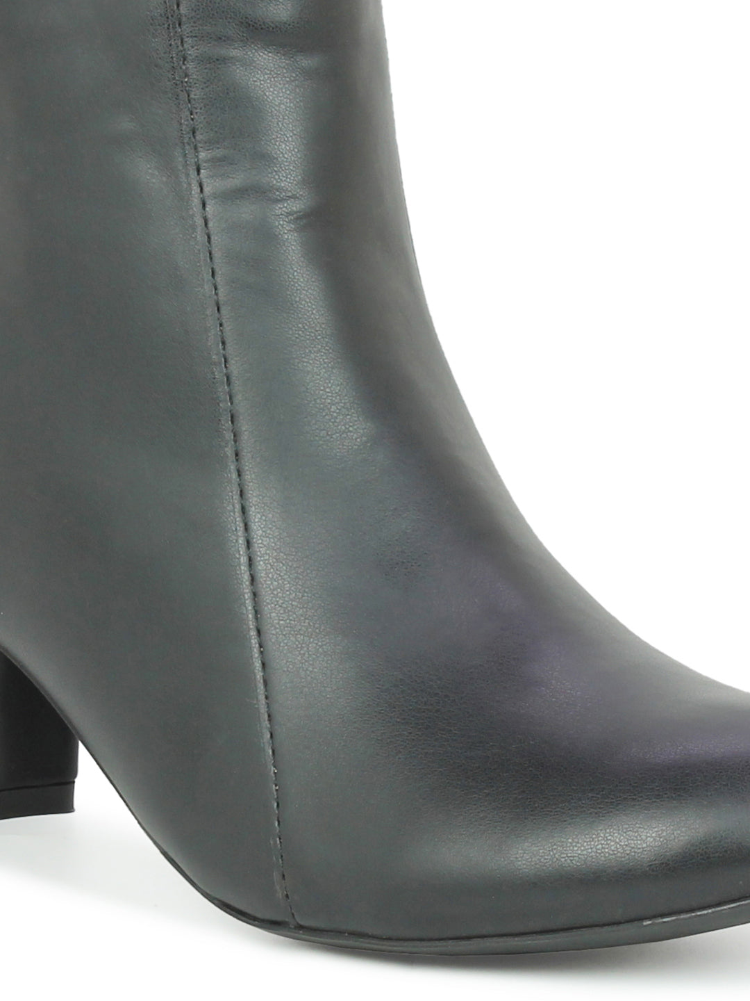 Women Black Solid Block Heeled Boots