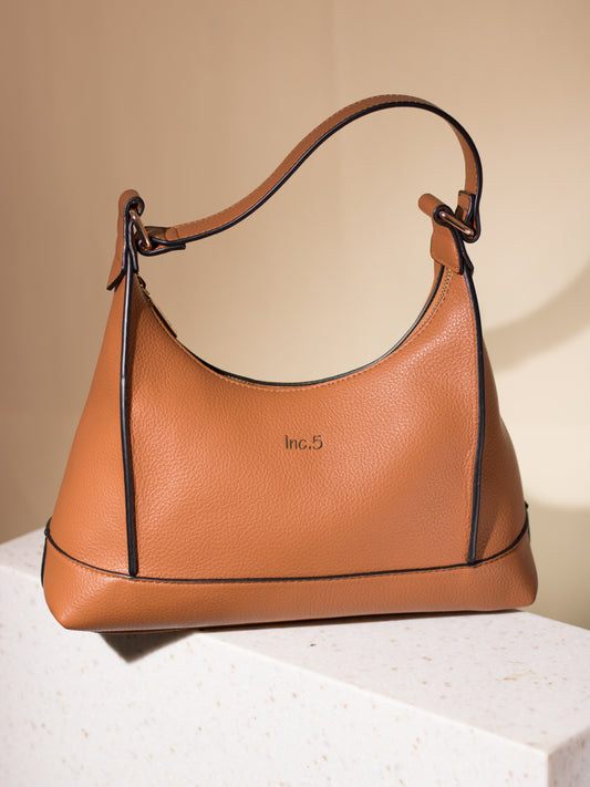 Womens Tan Solid Shoulder Bag