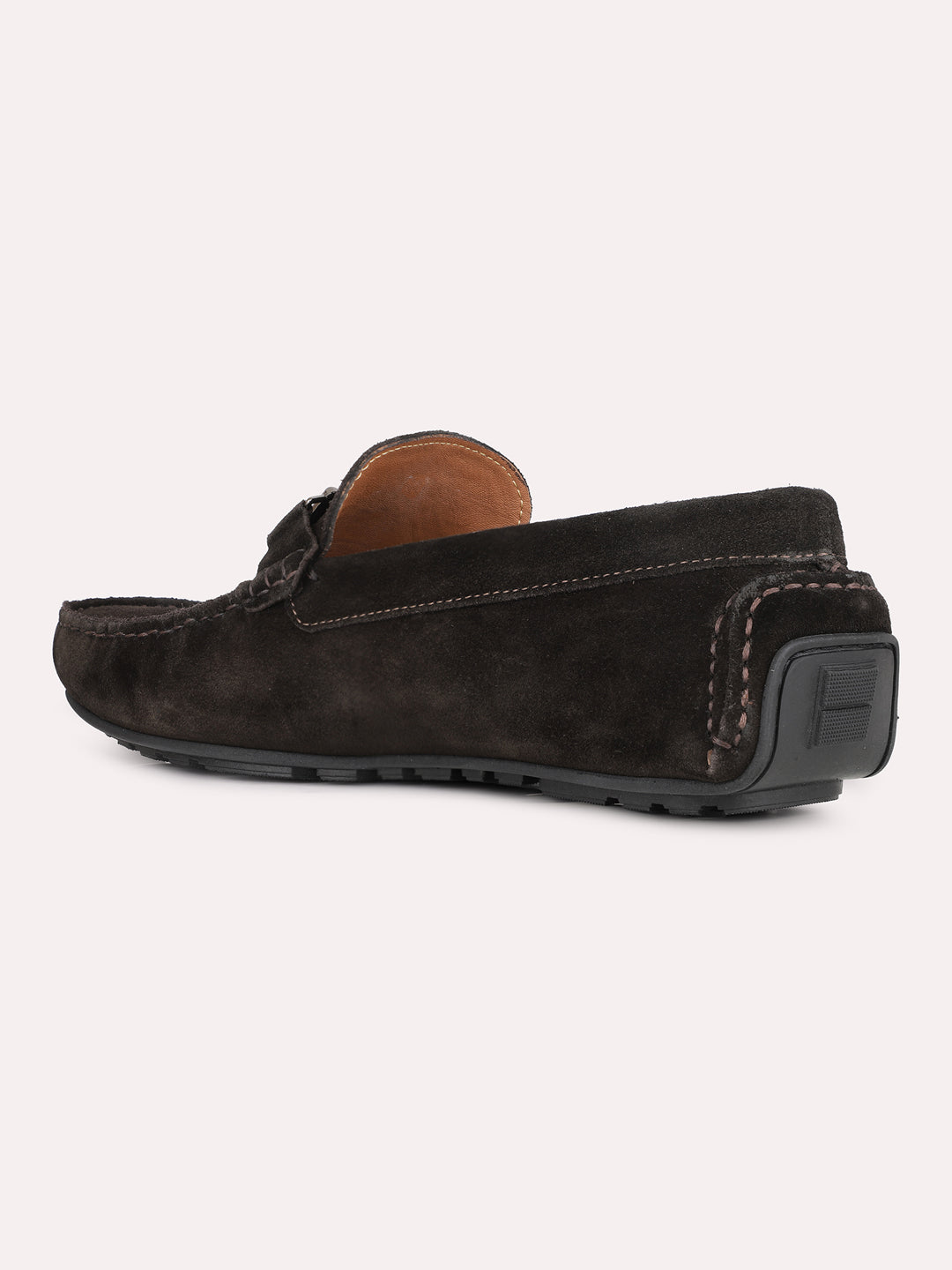 Mens Brown Casual Solid Square Toe Shape Loafers