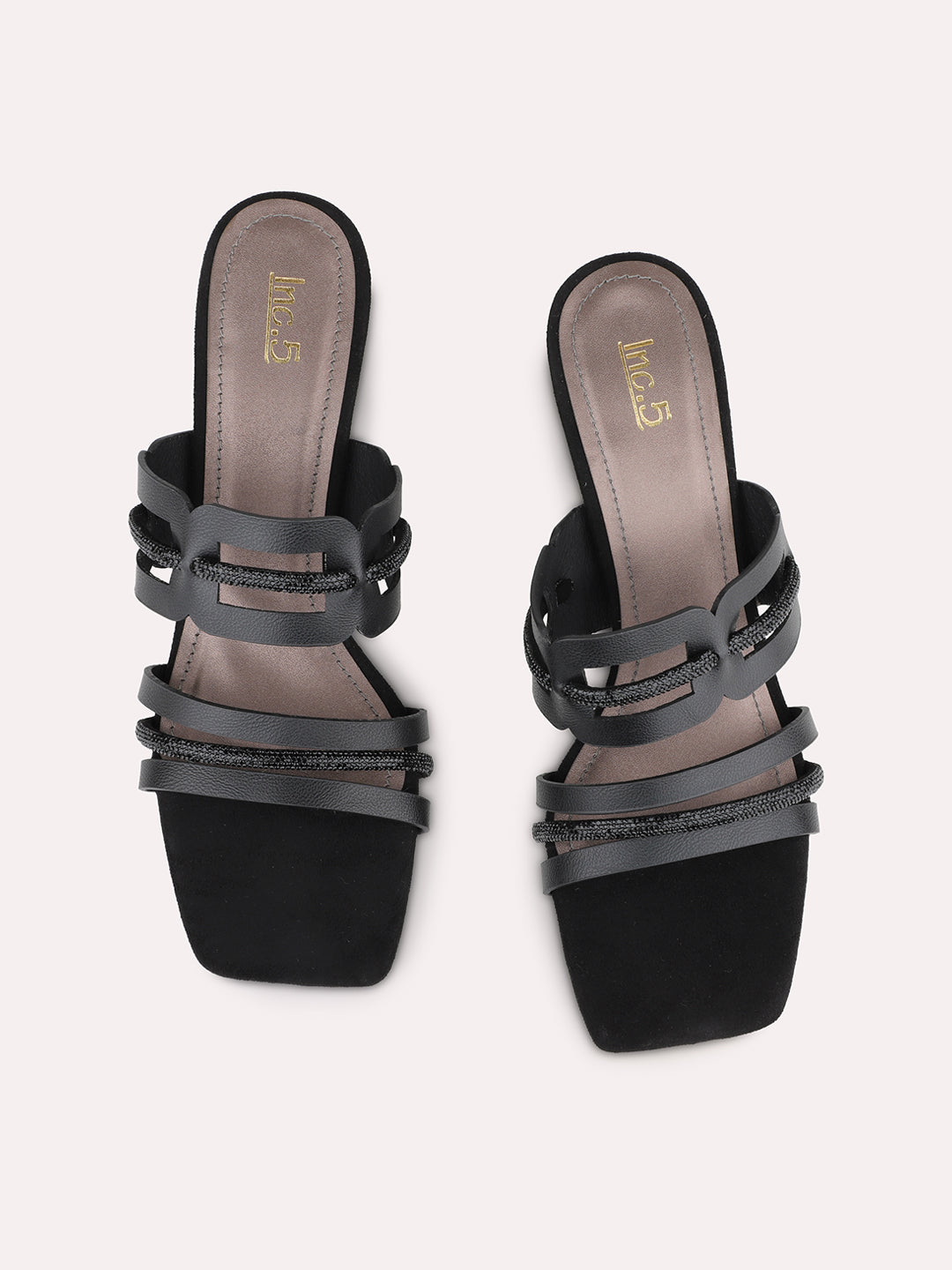 Women Black Casual Open Toe Block Heel Sandal