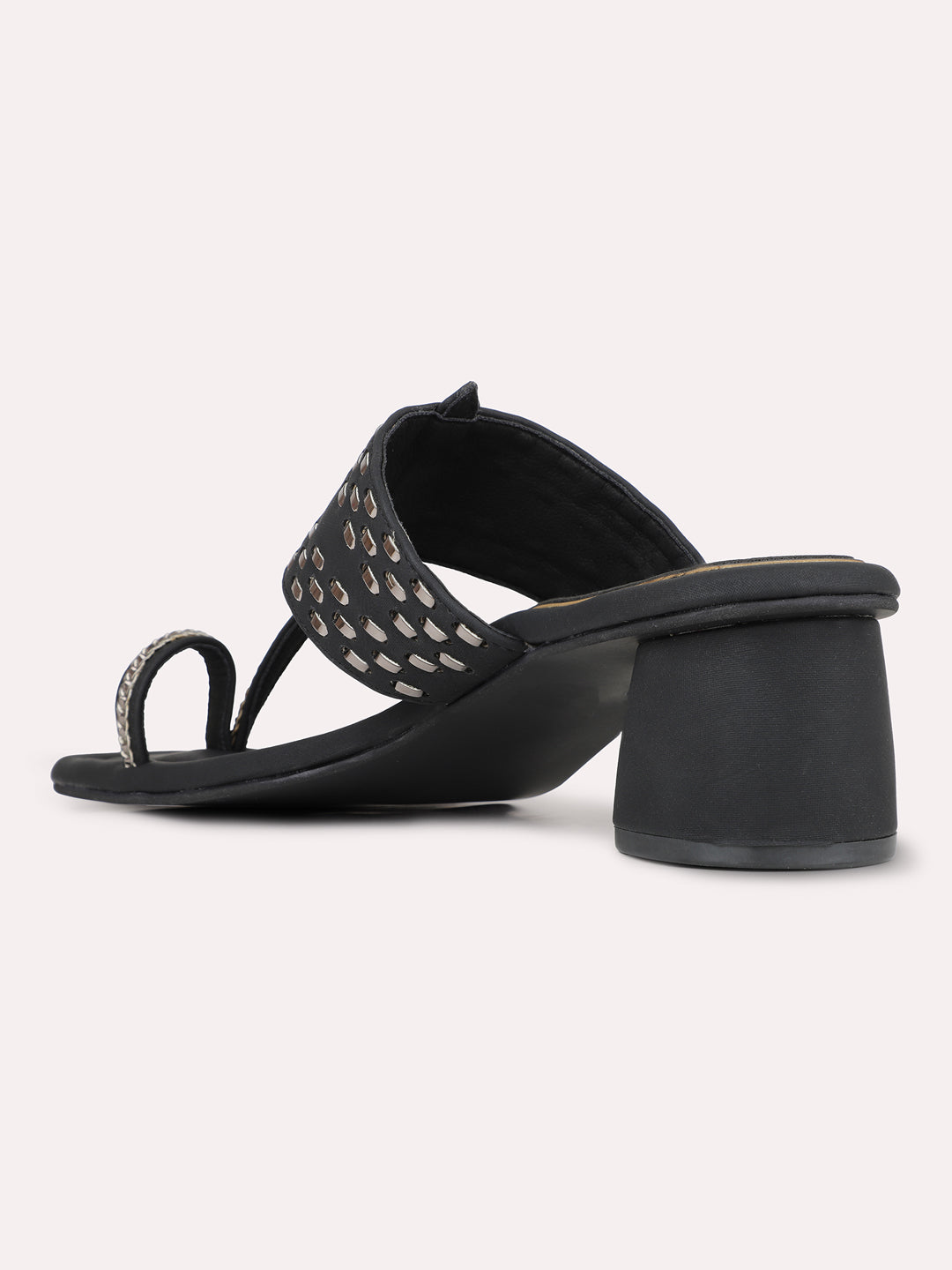 Women Black Casual One Toe Wedge Heel Sandal