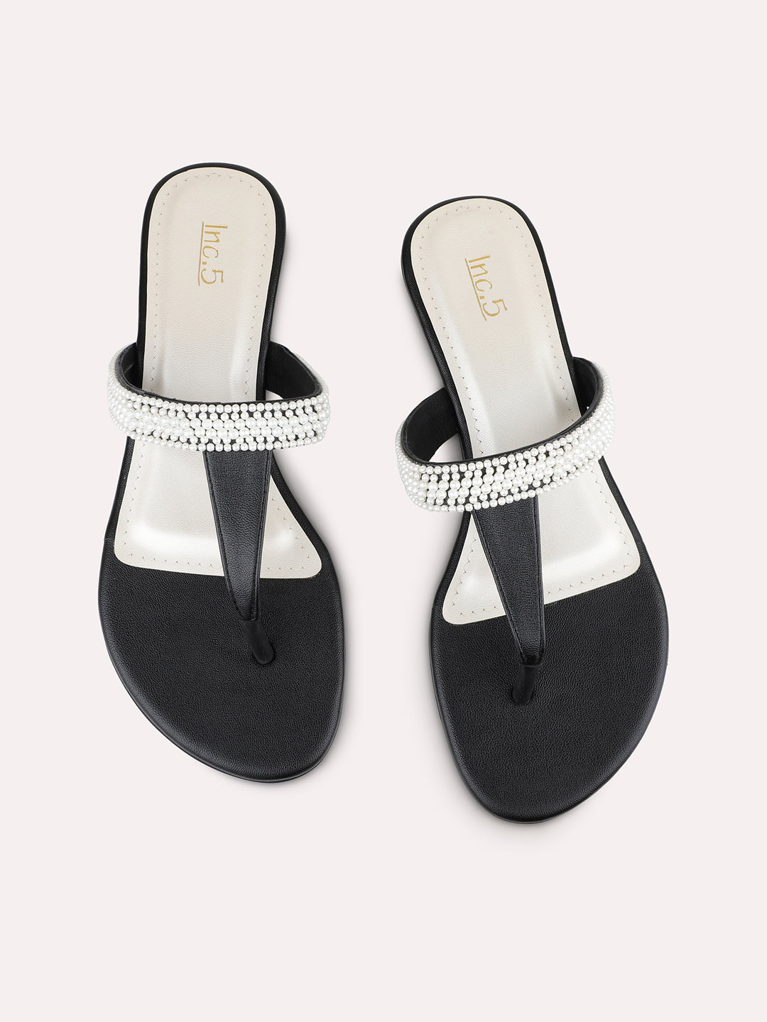 Women Black Casual T Strap Block Heel Sandal