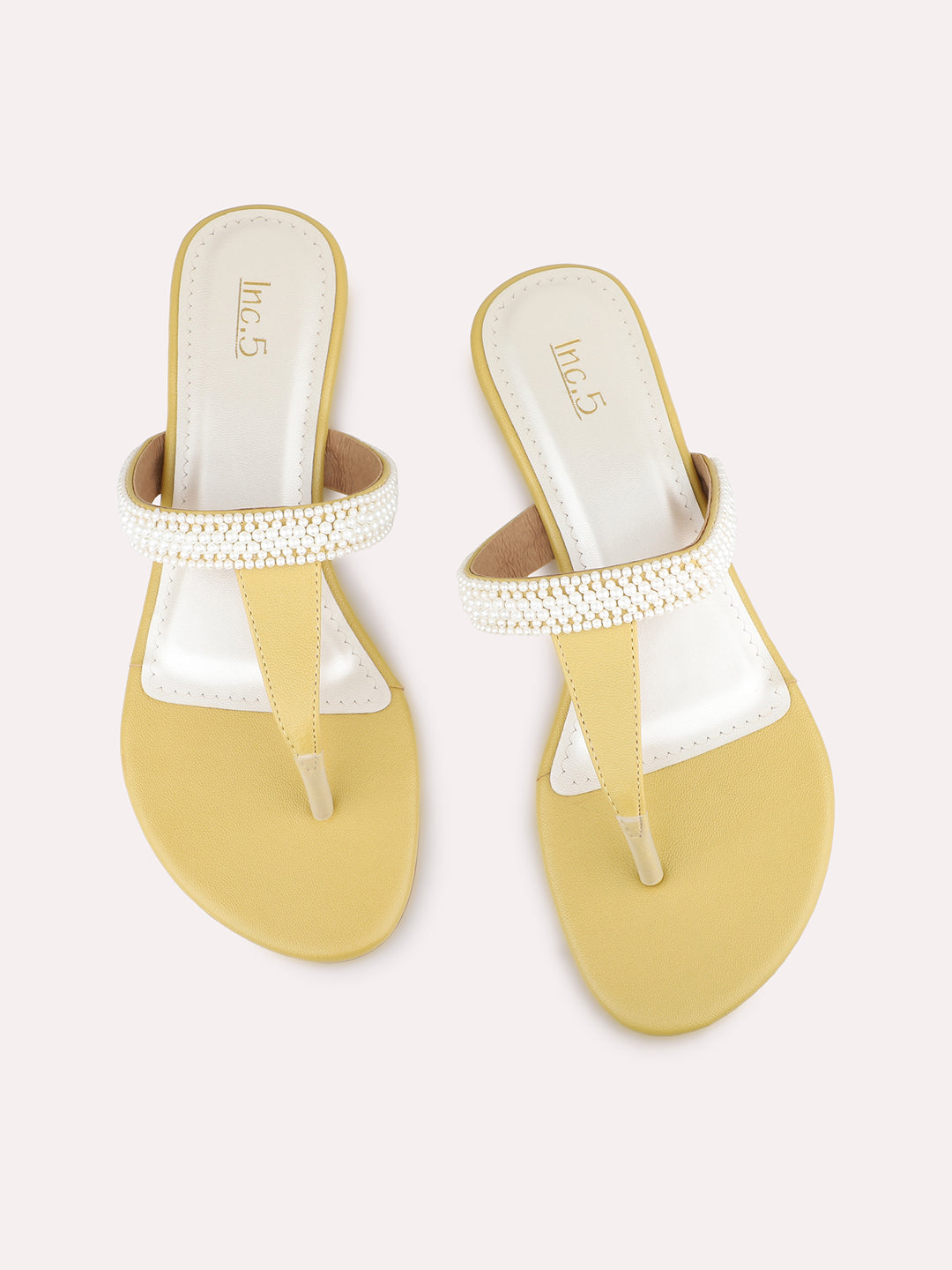 Women Yellow Casual T Strap Block Heel Sandal