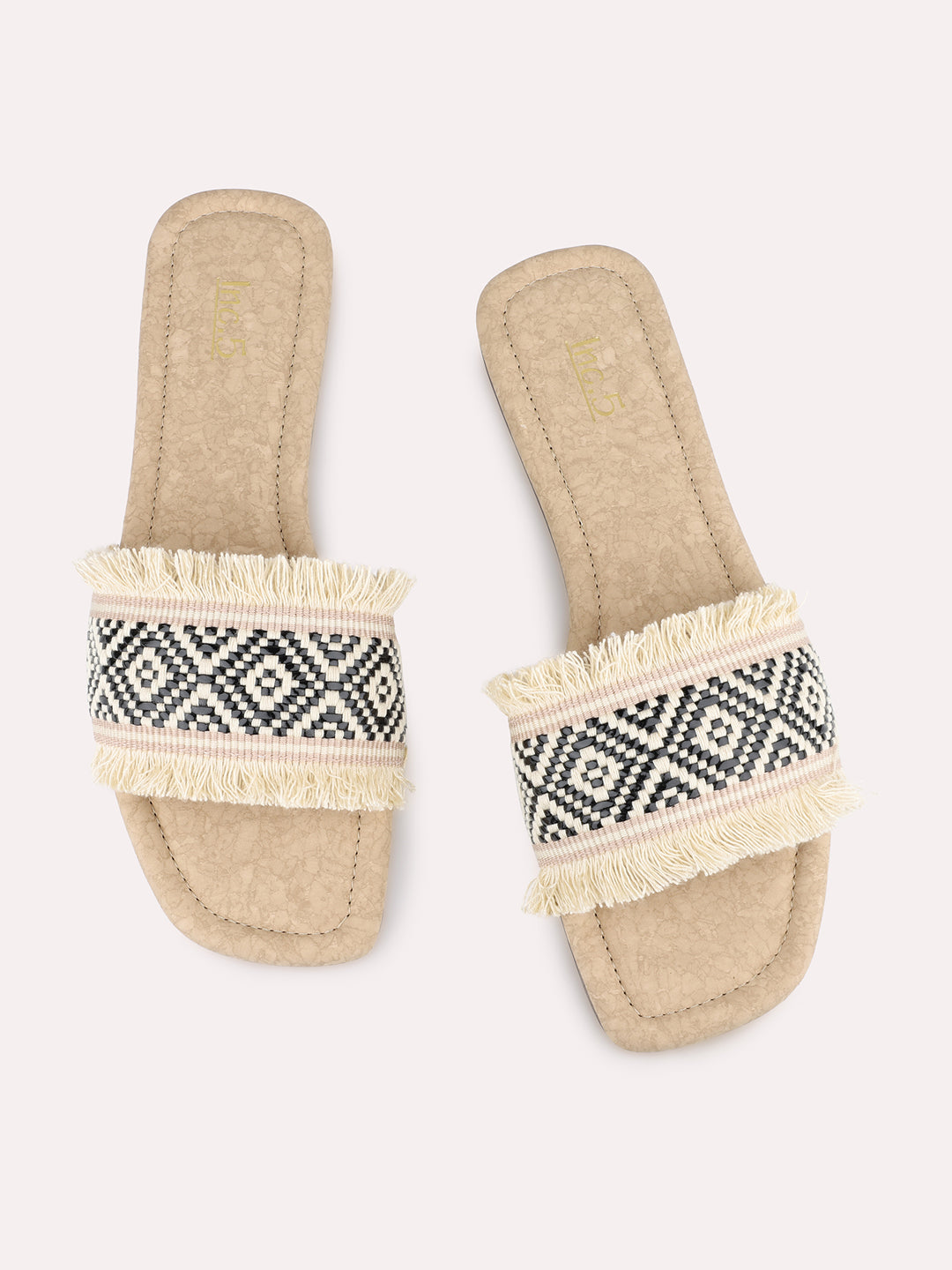 Women Black Casual Open Toe Flats