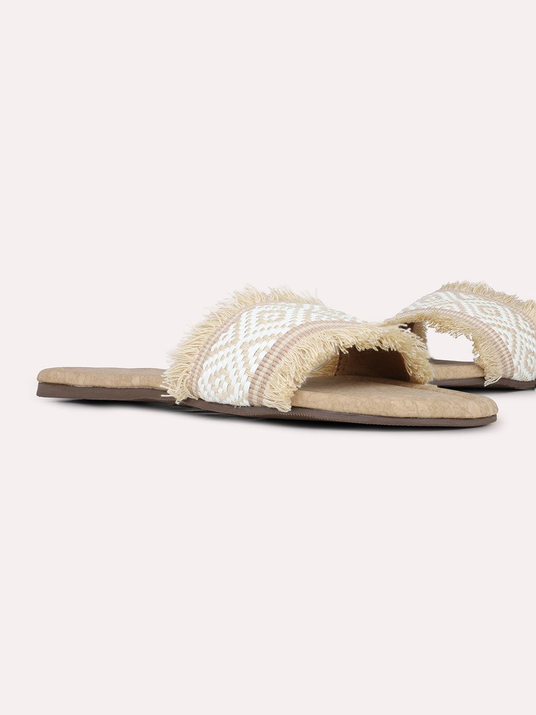 Women White Casual Open Toe Flat Sandal