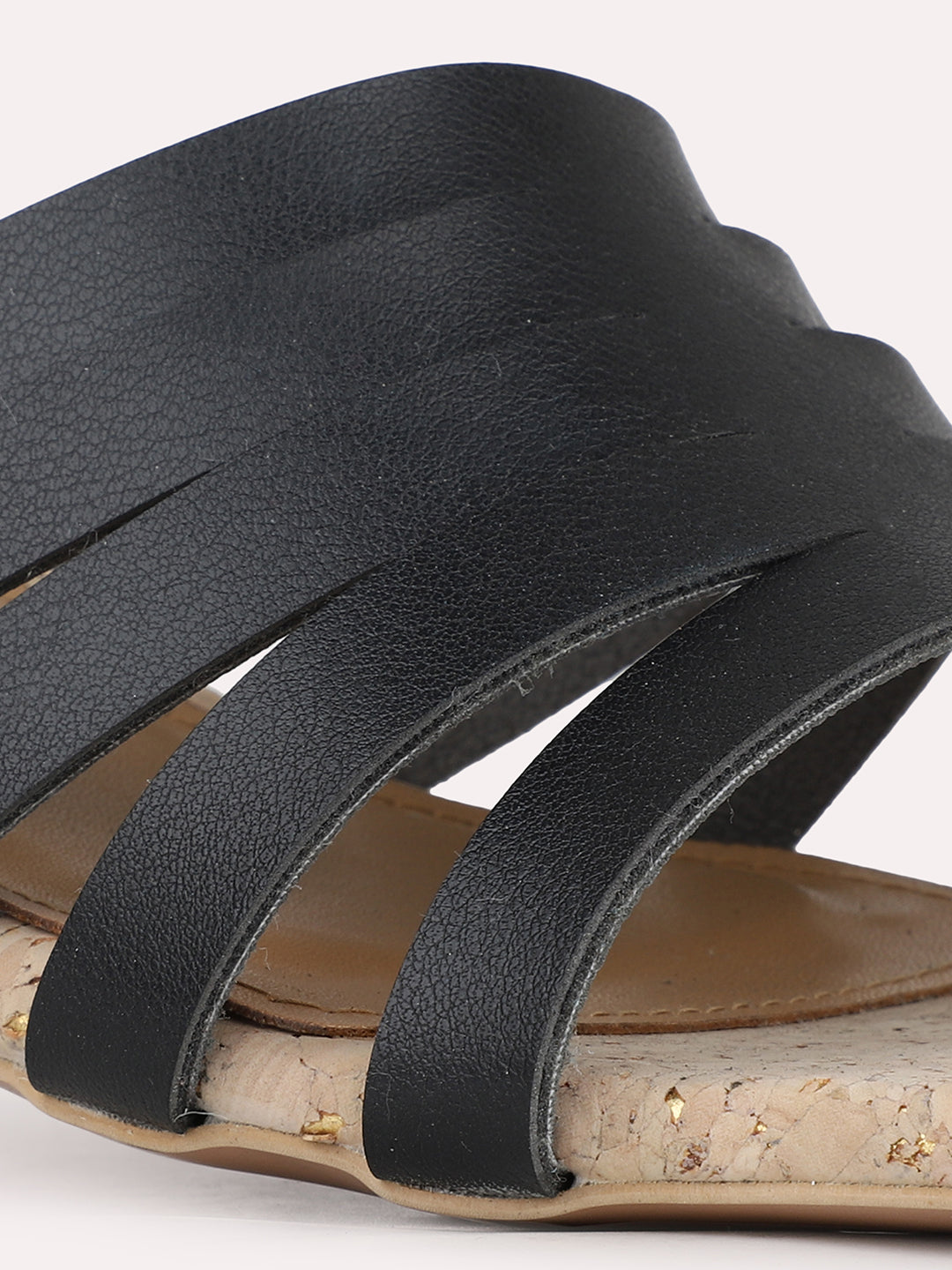 Women Black Casual Open Toe Block Heel Sandal