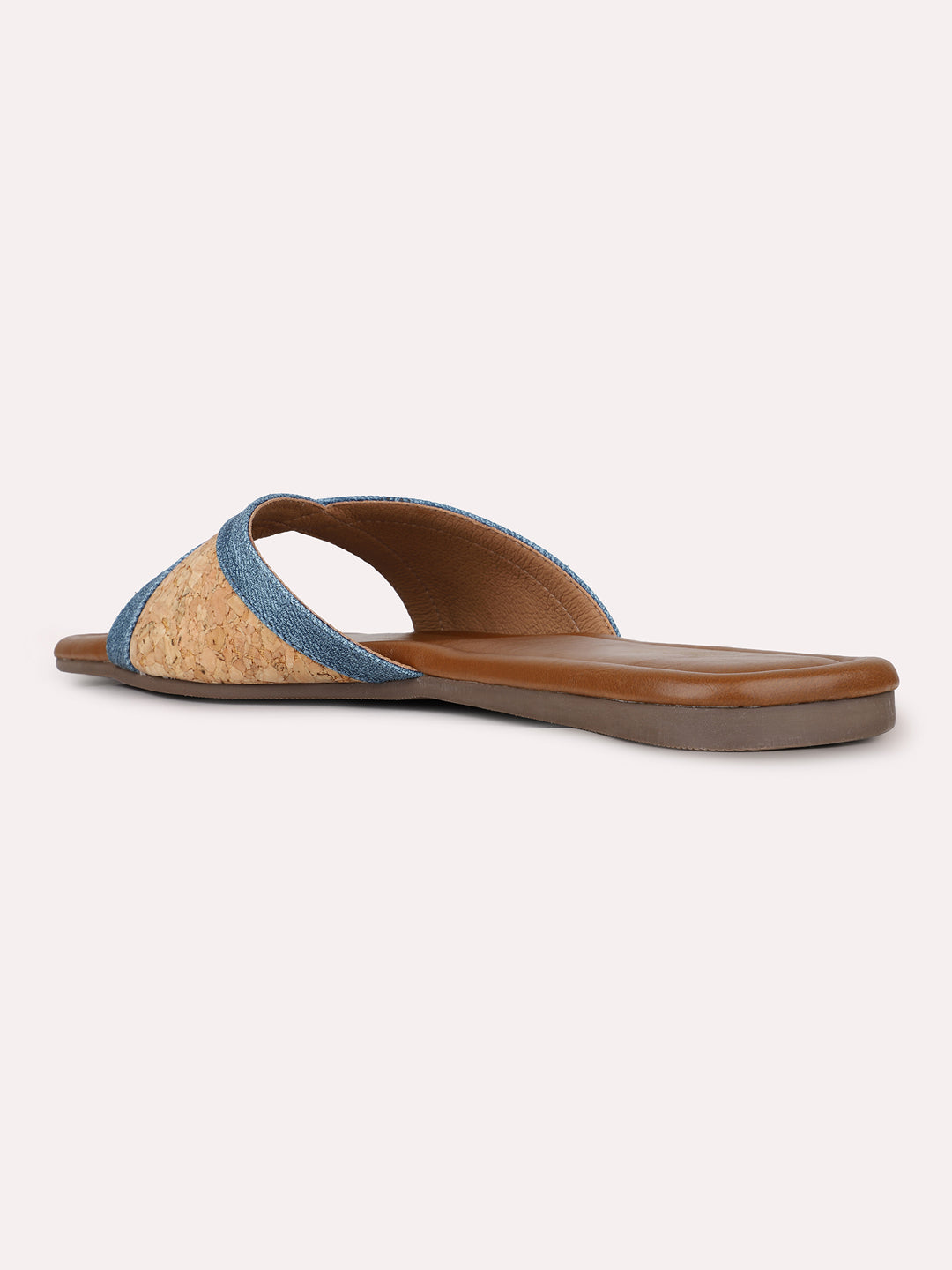 Women Blue Casual Open Toe Flat Sandal