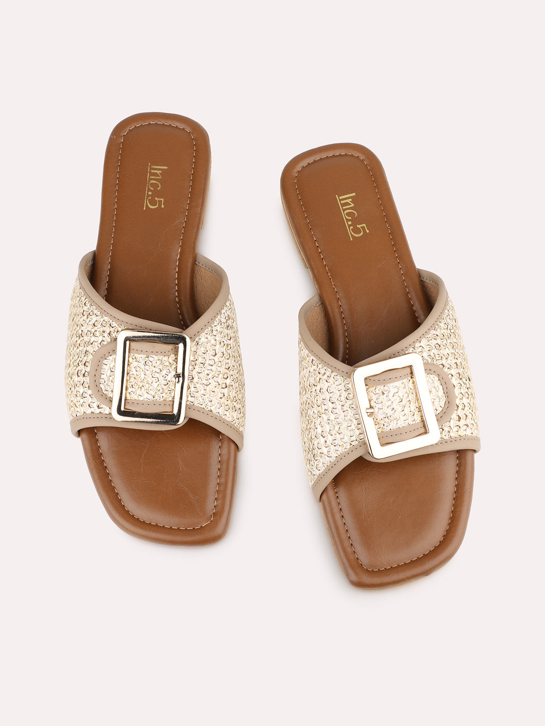 Women Beige Casual Open Toe Flat Sandal